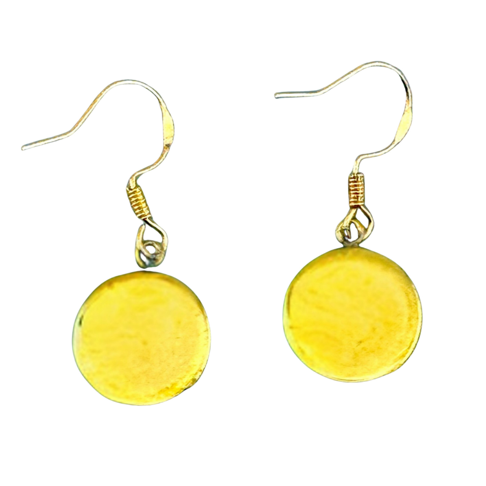Dangle Earrings Handmade “Golden Glow” Electro- Sterling Silver French Earwires