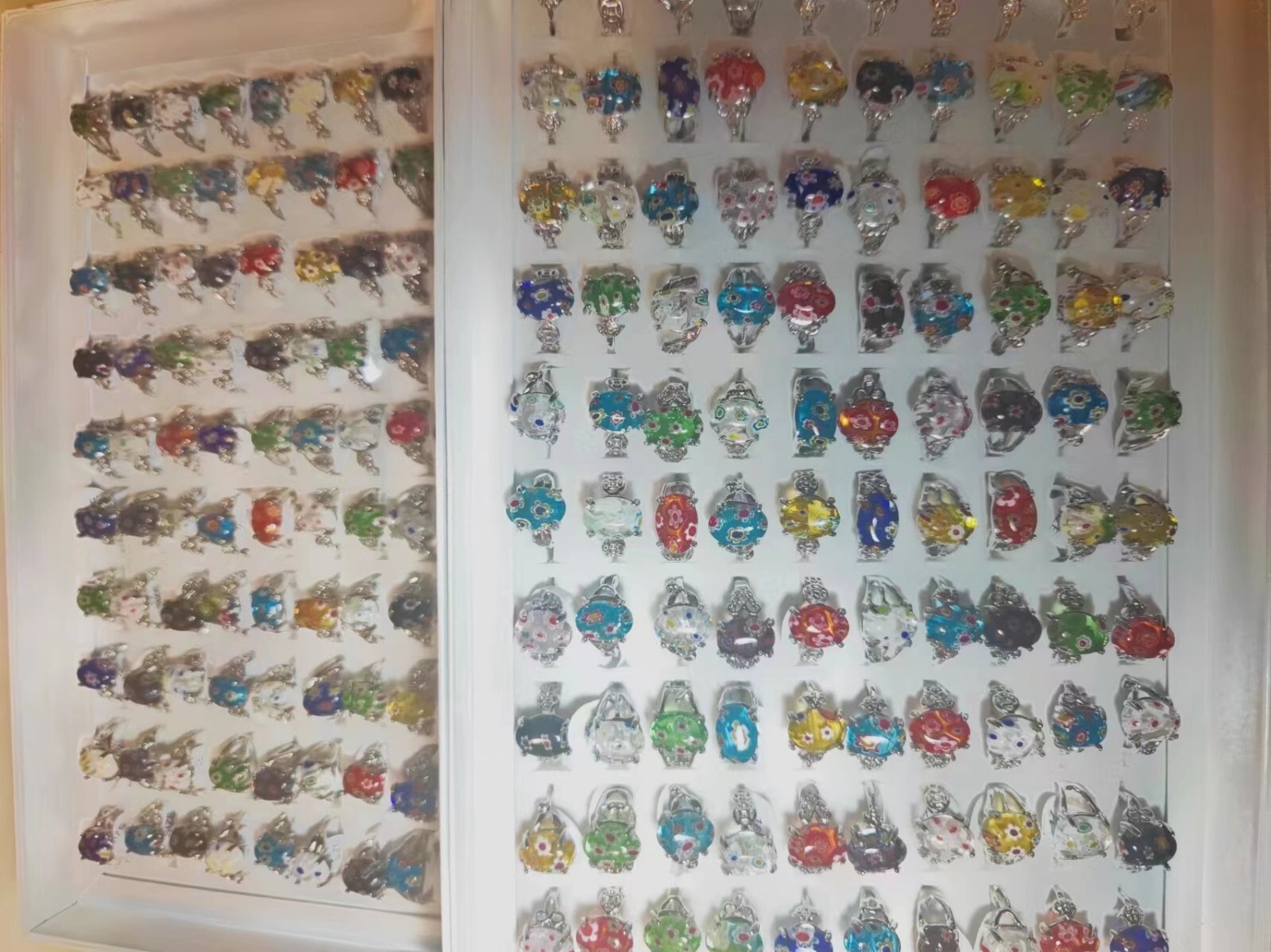 100pcs Women Lady’s Jewelry Wholesale Mixed Lots Ring Glass Natural Stone Rings