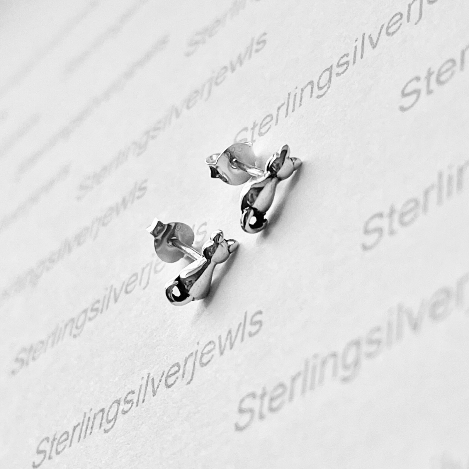 Sterling Silver Little Cat Stud Earrings, Animal Earring, Silver Kitty Cats, Kid