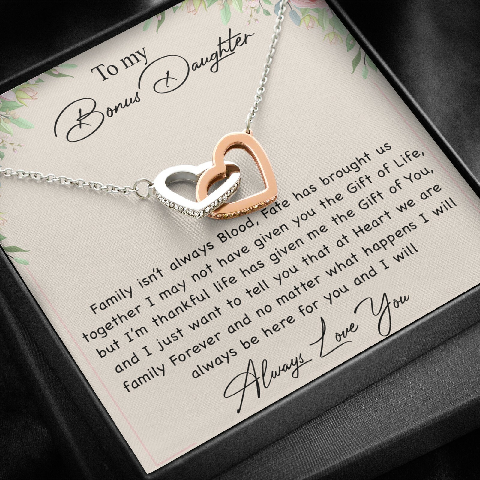 To my Bonus Daughter Necklace, Bonus Daughter, Step Daughter Gift