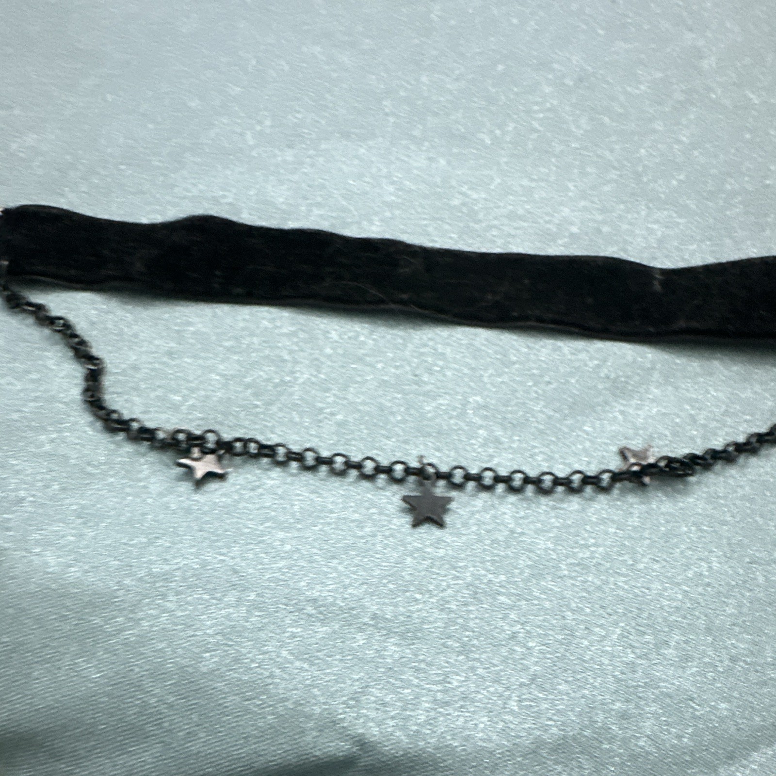 Black Velvet Celestial Choker Necklace w/ Star & Moon Charms