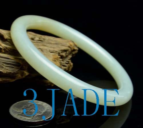 61.5mm Natural Hetian Nephrite Jade Bangle Bracelet w/ Certificate