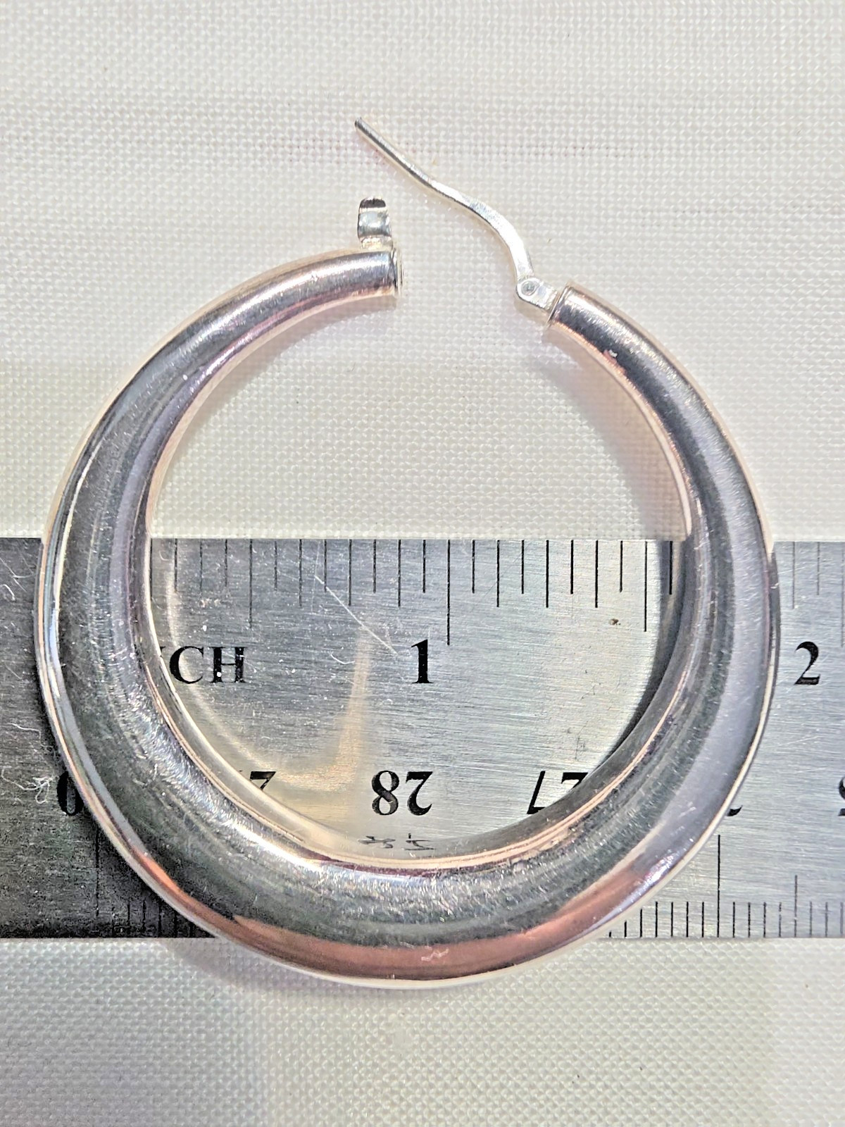 Vtg. Milor of Italy – Doom Hoops Earrings 950 SS 13g.- 45.mm / 1.8in wide Chucky
