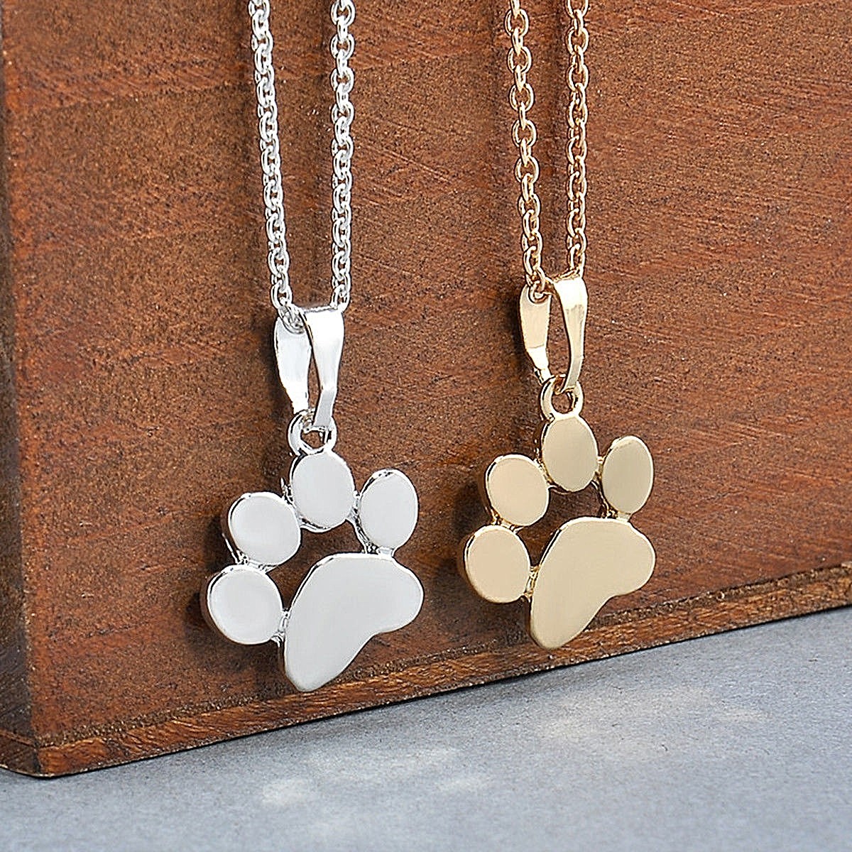 DOG CAT PAW 3/4″ Colored Charm Necklace with 18″ Adjustable Chain