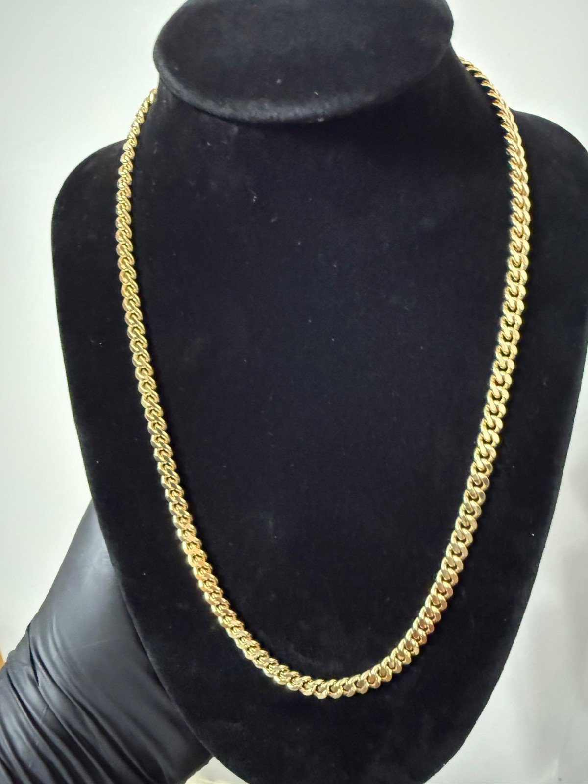 cuban chain necklace 18k gold layered stamped 19.5 length 3.5 mm lobster clasp