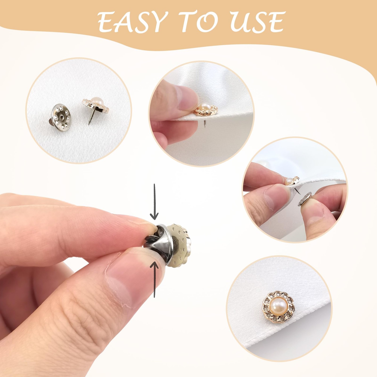 Quacc 10 PCS Women Shirt Brooch Buttons Blouse Modesty Pins Cover Up Brooch L