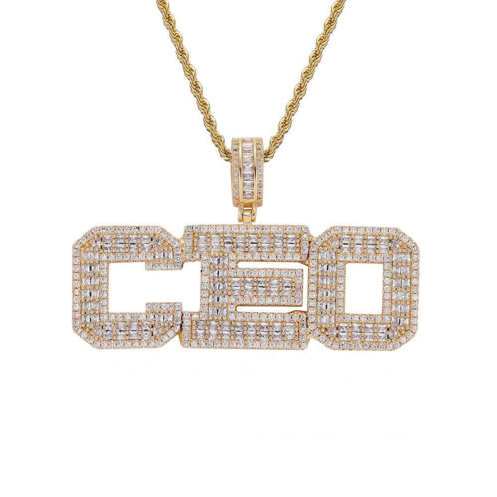 Custom A-Z Name Letters Pendant Necklace 5A Zircons 18K Gold Plated Jewelry Gift