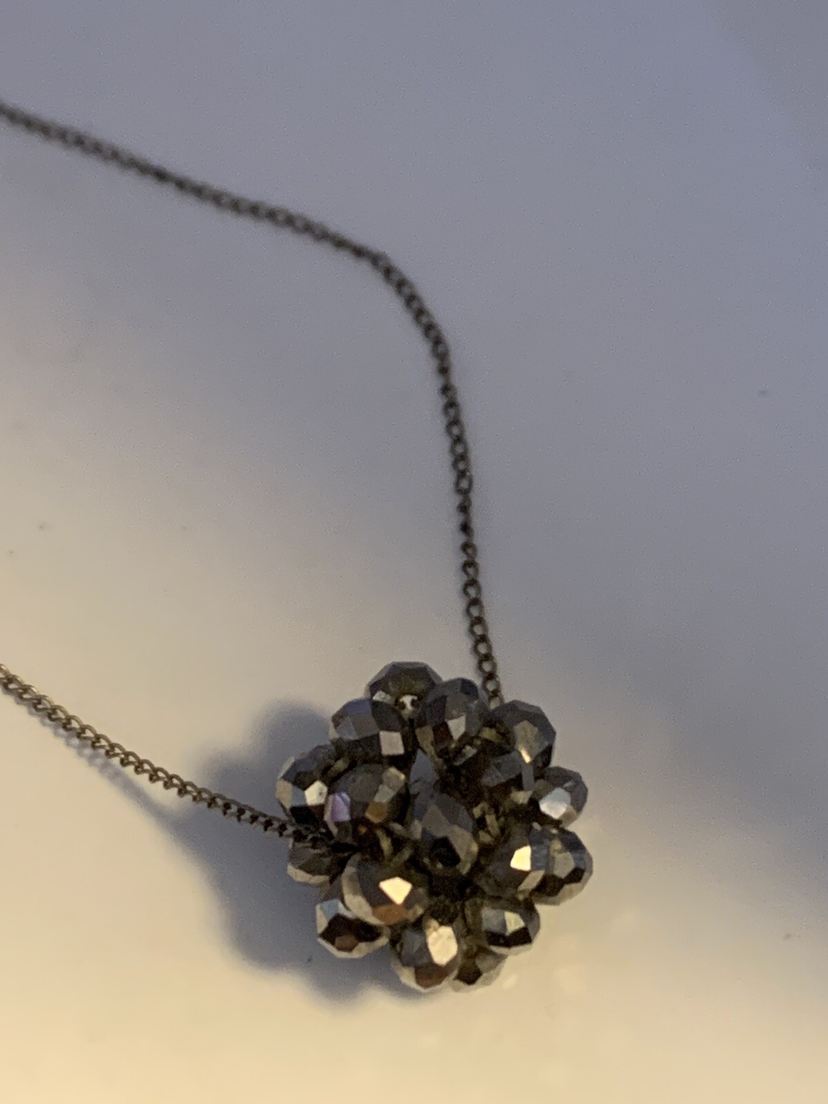 Donna Dressler Crystal Necklace With Sterling Silver 925 Chain. 18” disco #469