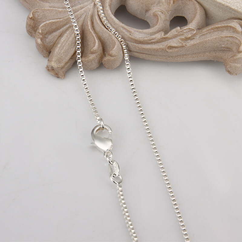 Mens Womens 925 Sterling Silver 1.5mm Wide Square Box Link Chain Necklace #N244