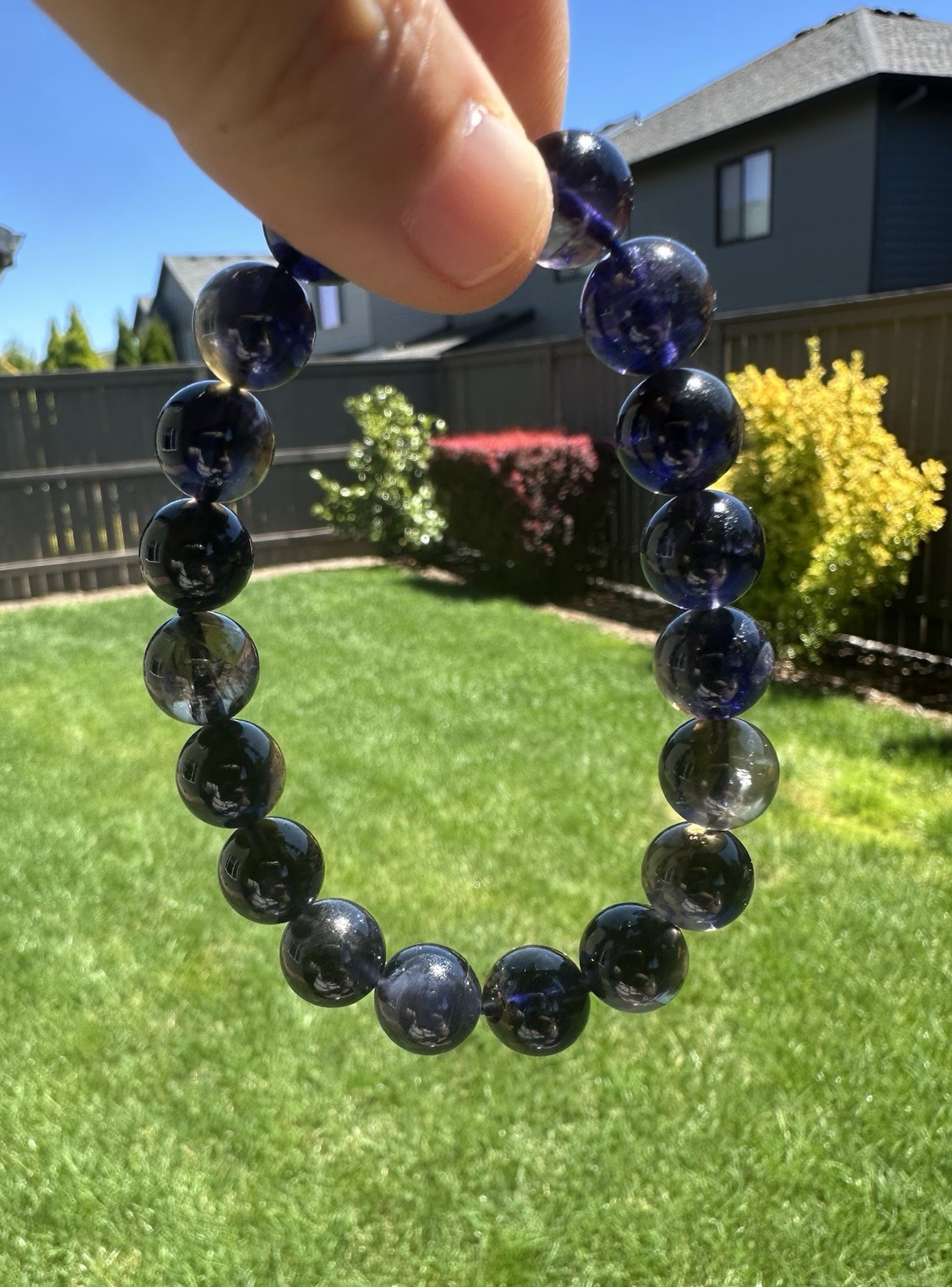 10.5mm+ High Quality Iolite Crystal Bracelet