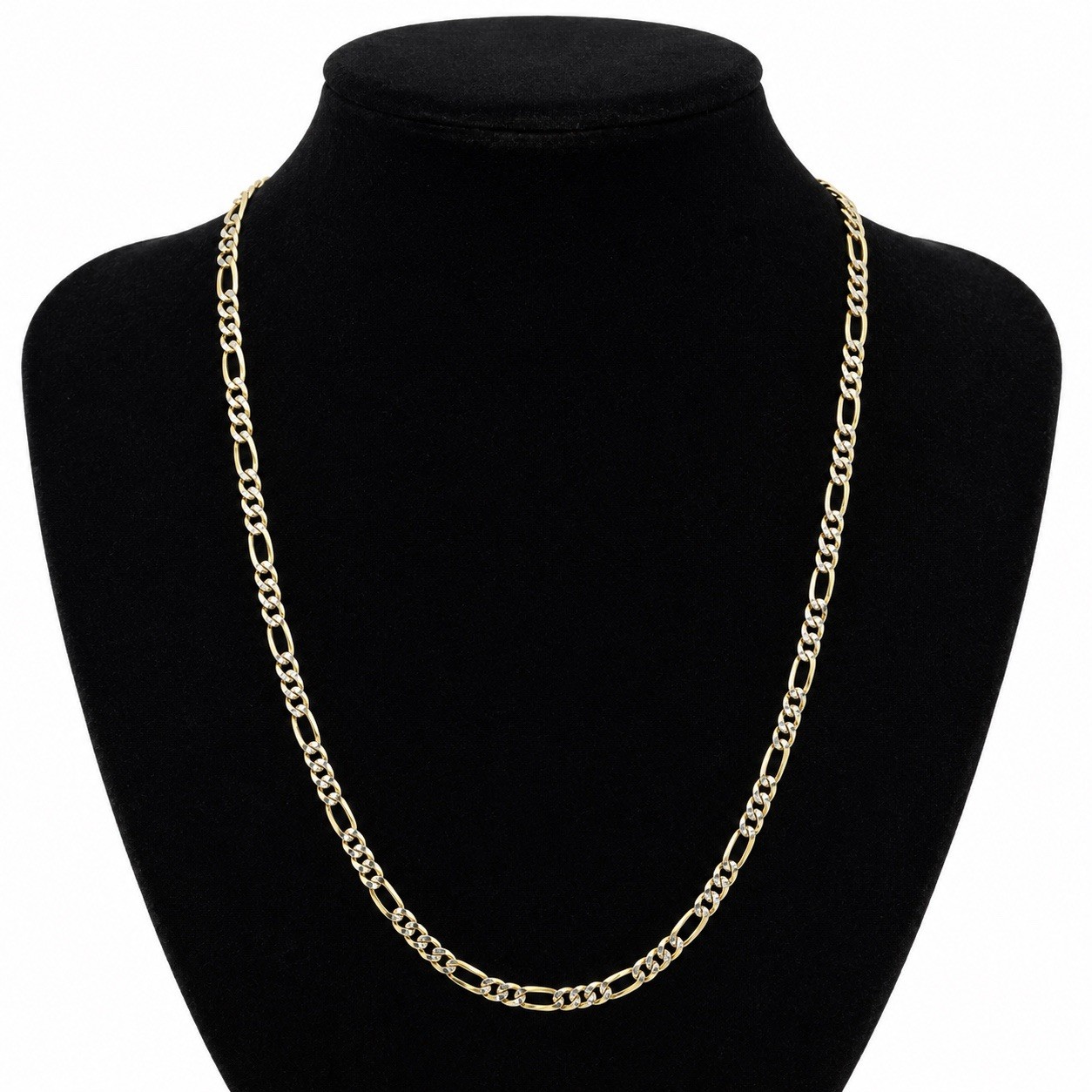 14k Gold over 925 silver Figaro Chain diamond cut 16 inches