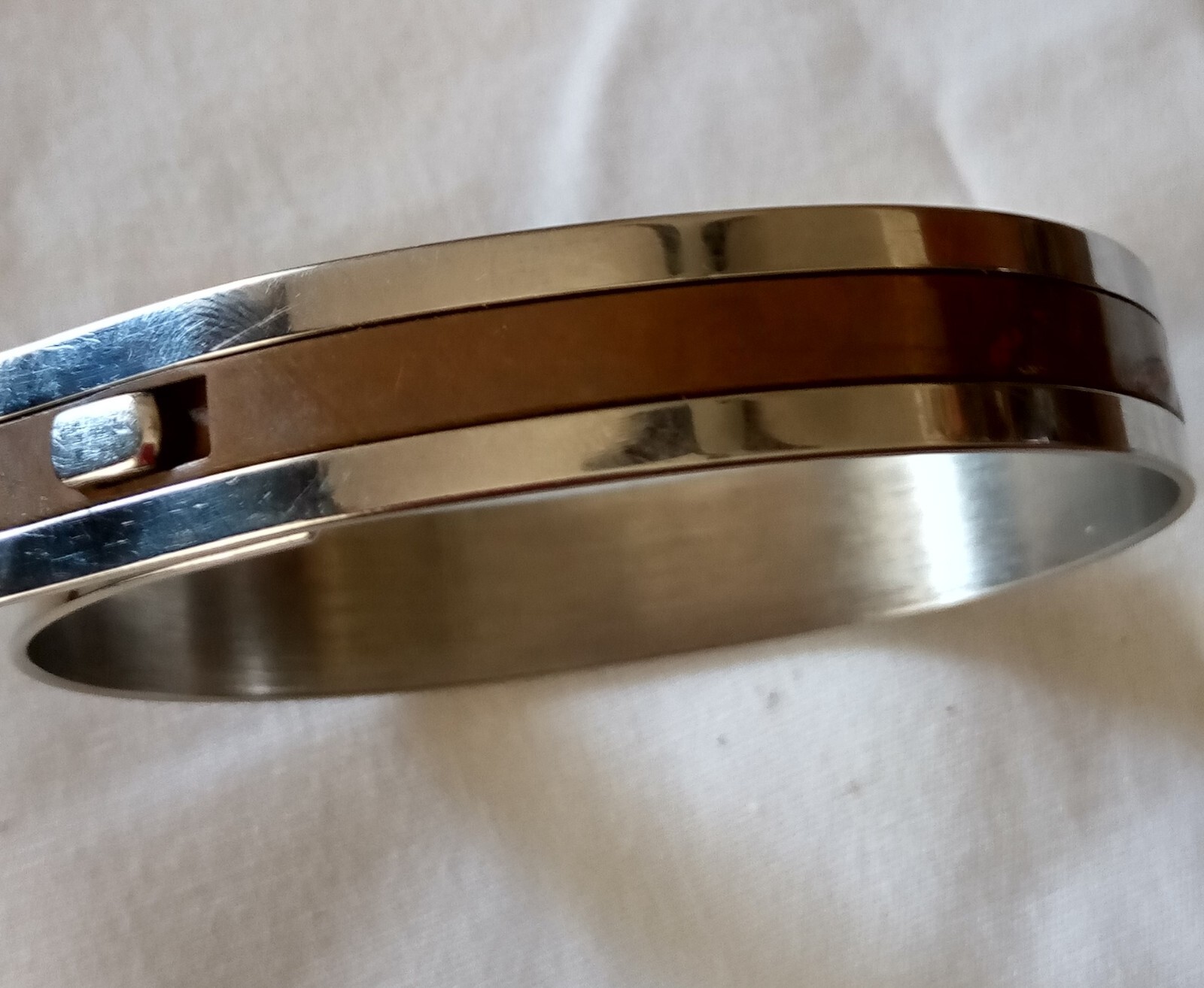 Women’s Bracelet Oblong Size Small Brown/Silver 8″ Free Shipping