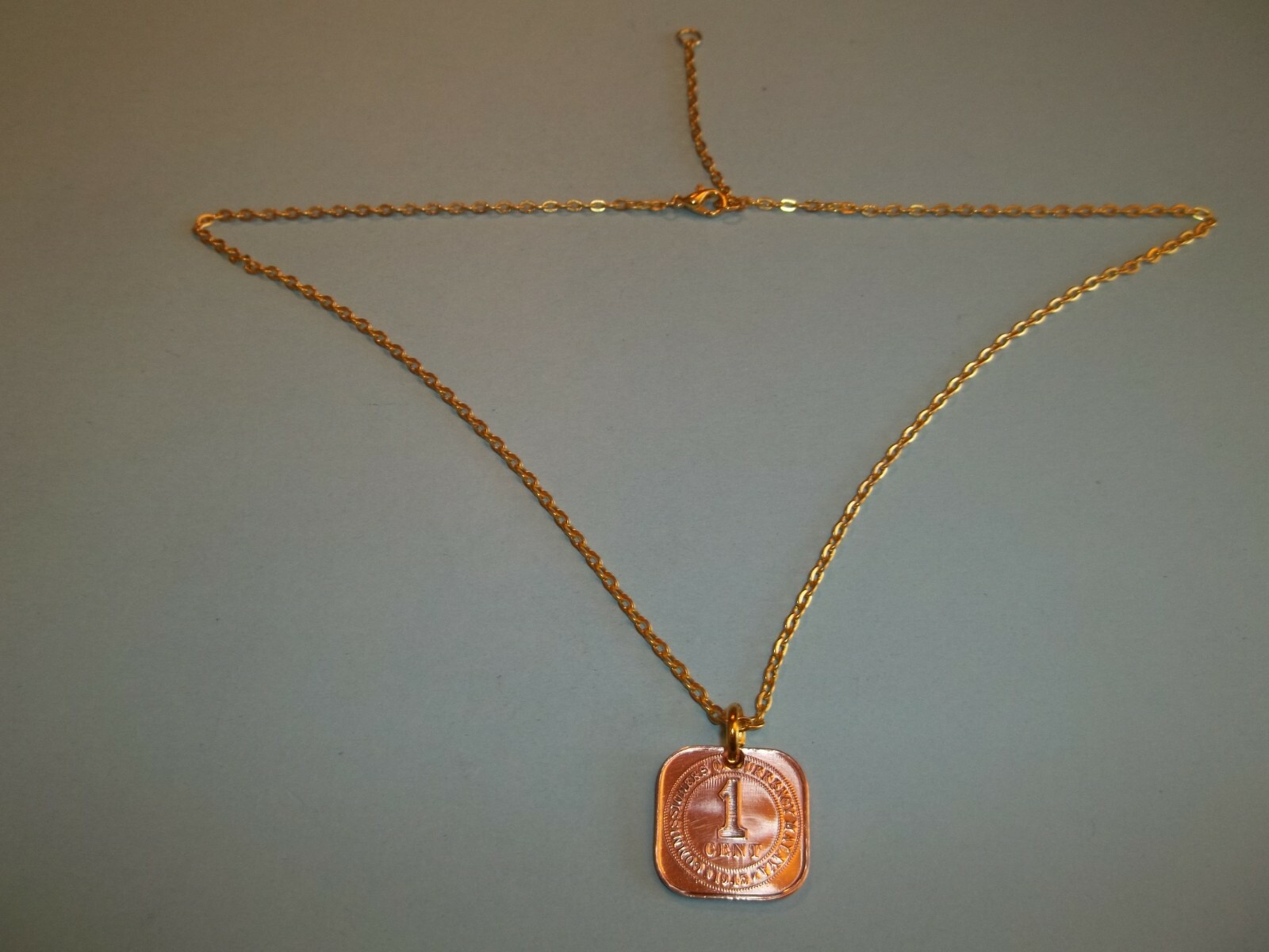 ONE (1) CENT COIN – MALAYA & BRITISH BORNEO GOLD NECKLACE – 1945 – 79th BIRTHDAY