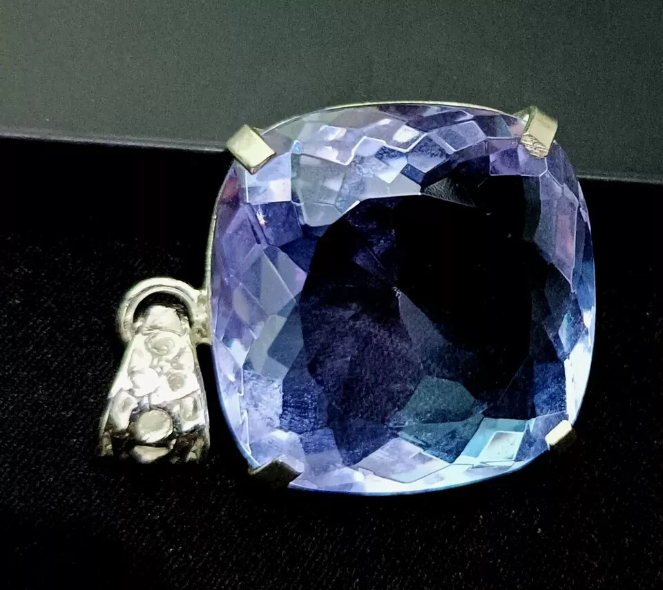 77.10 Ct Certified Natural Topaz 925 Solid Silver cushion Pendant Loose Gemstone