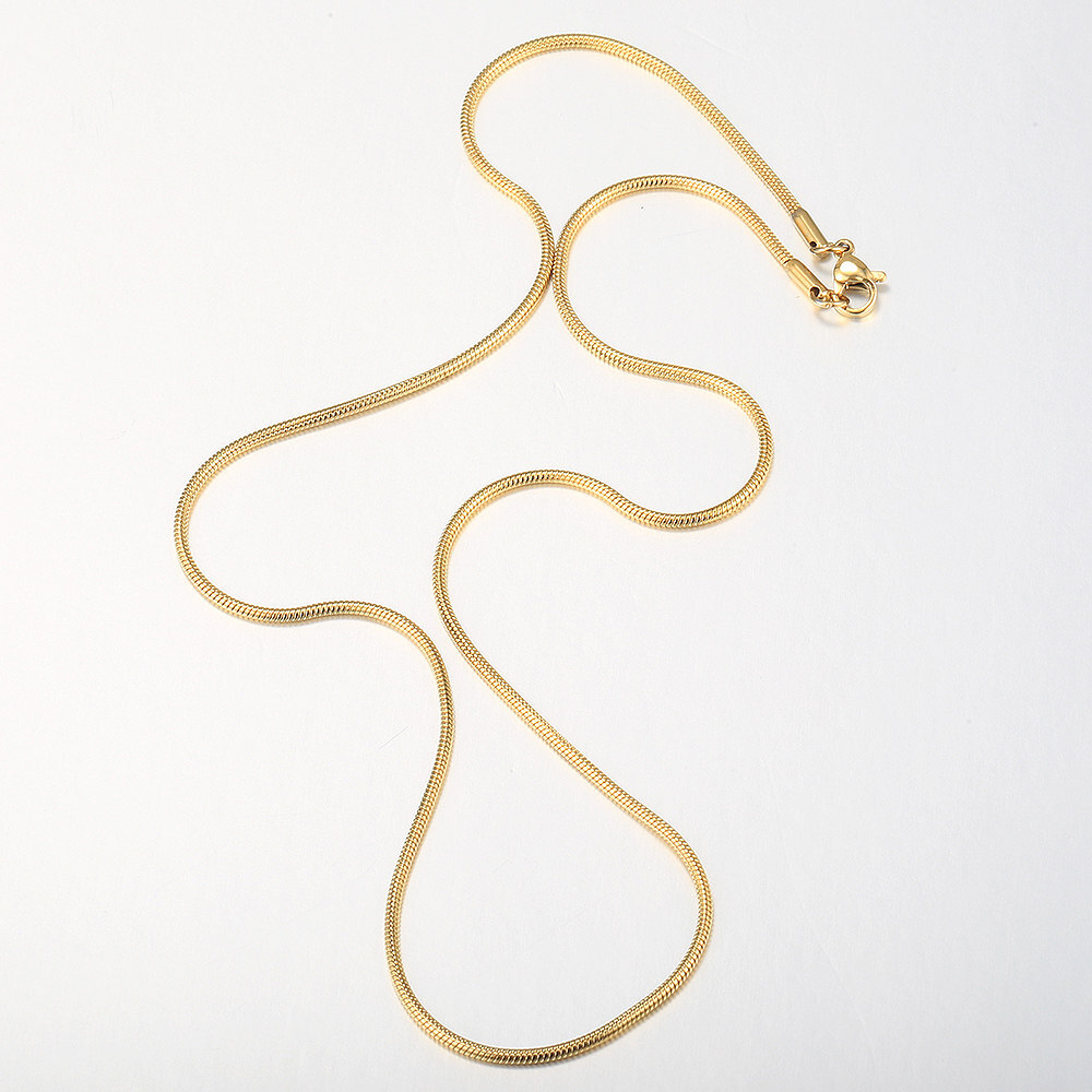 0.9mm-2.0mm Silver/Gold Plated Stainless Steel Herringbone Snake Chain Necklace