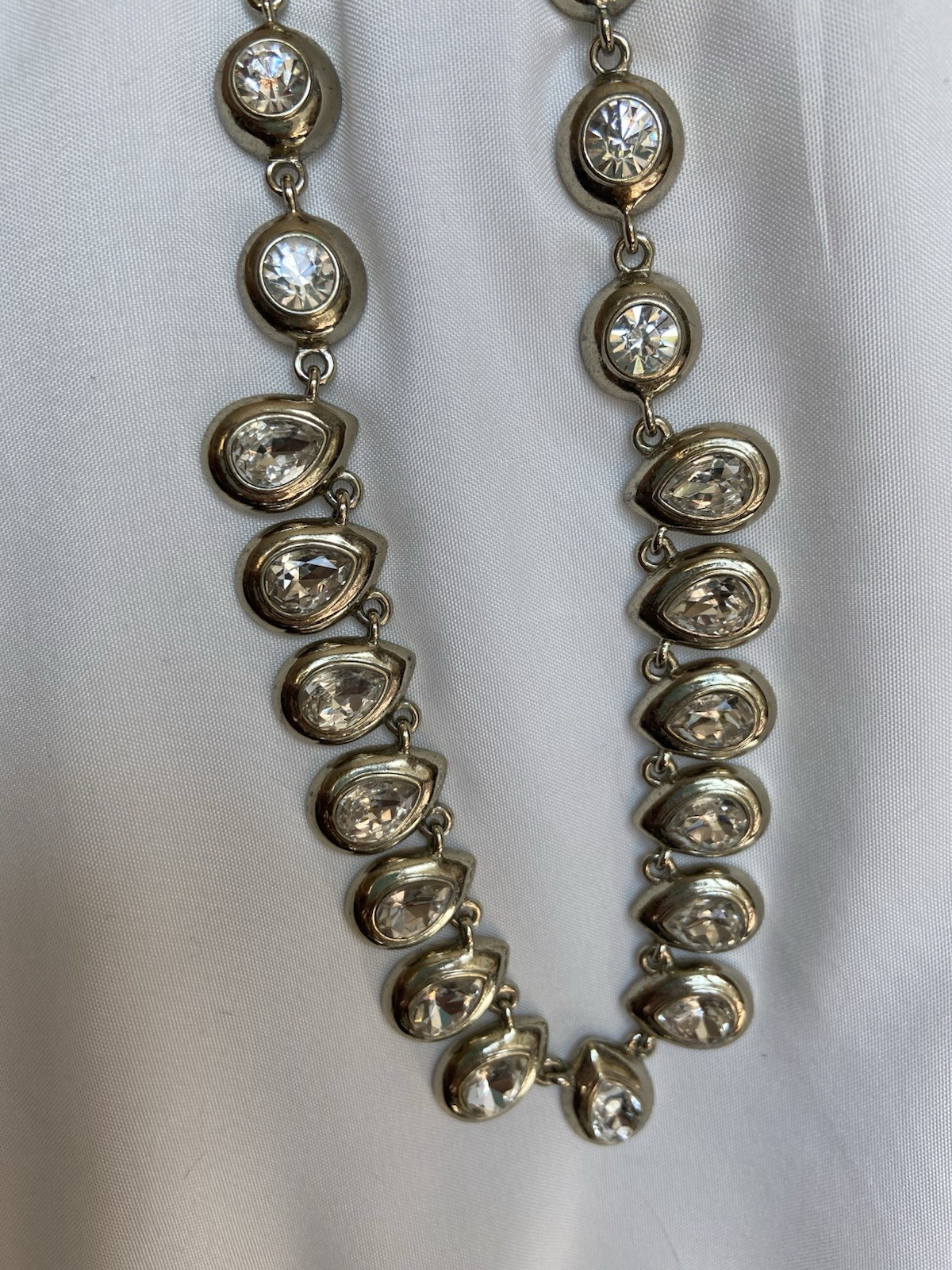 WHBM teardrop crystal statement necklace