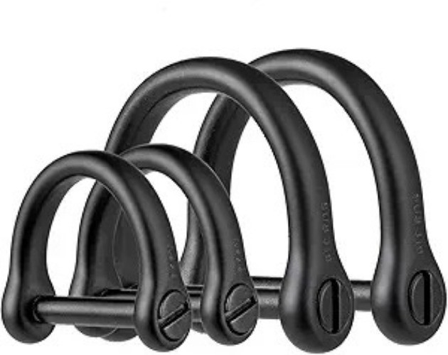 D Ring Keychain, Durable D Shape Key Ring for Car keys, Horseshoe Color: Black