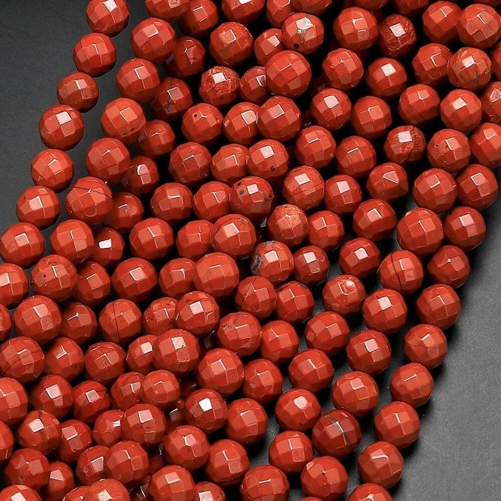 Natural Red Jasper Stone Bracelet 3mm Beaded Crystal Gemstone Unisex Bracelet