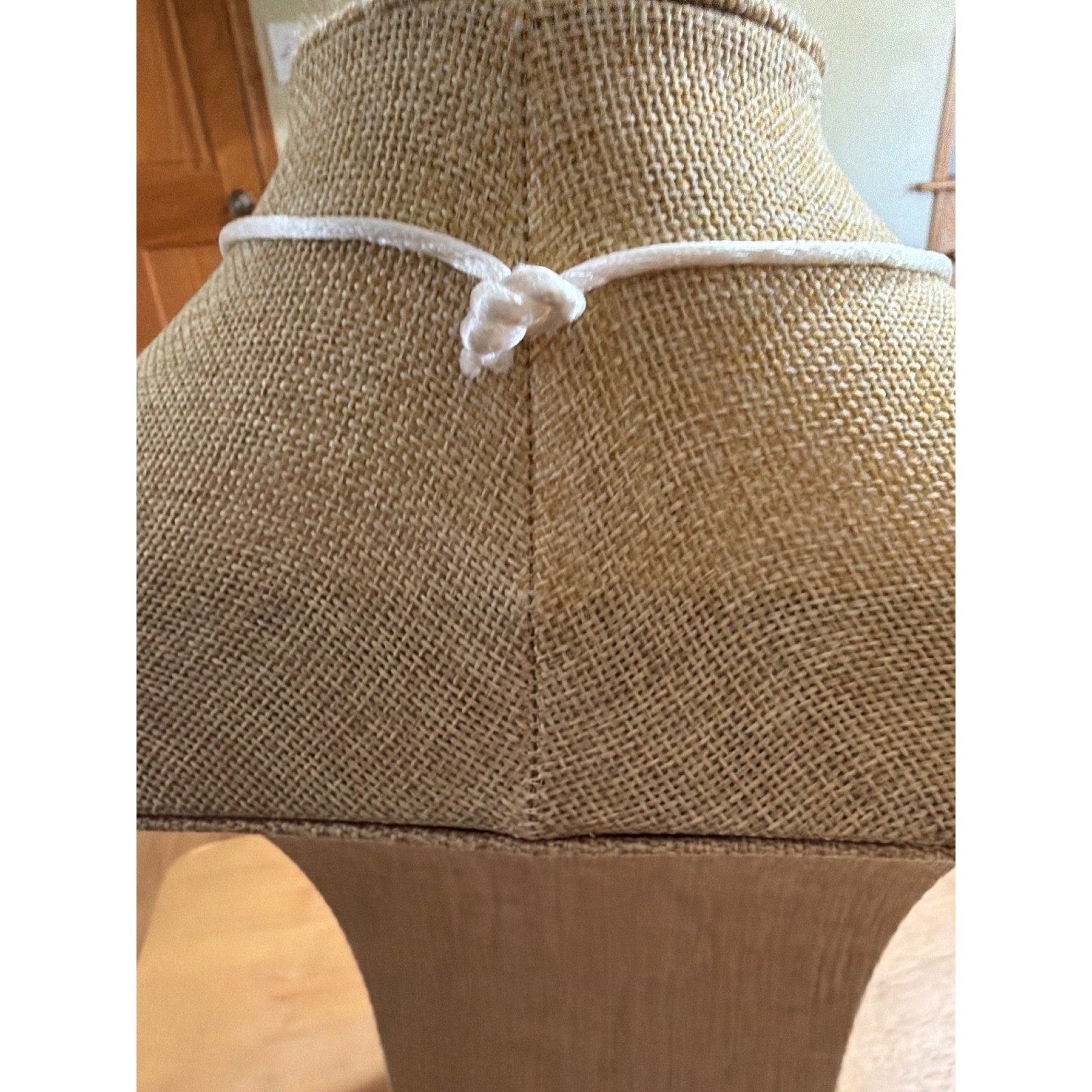 Boho White Carved Resin Ring Pendant Necklace Silver Tone Bead White Cord Artsey