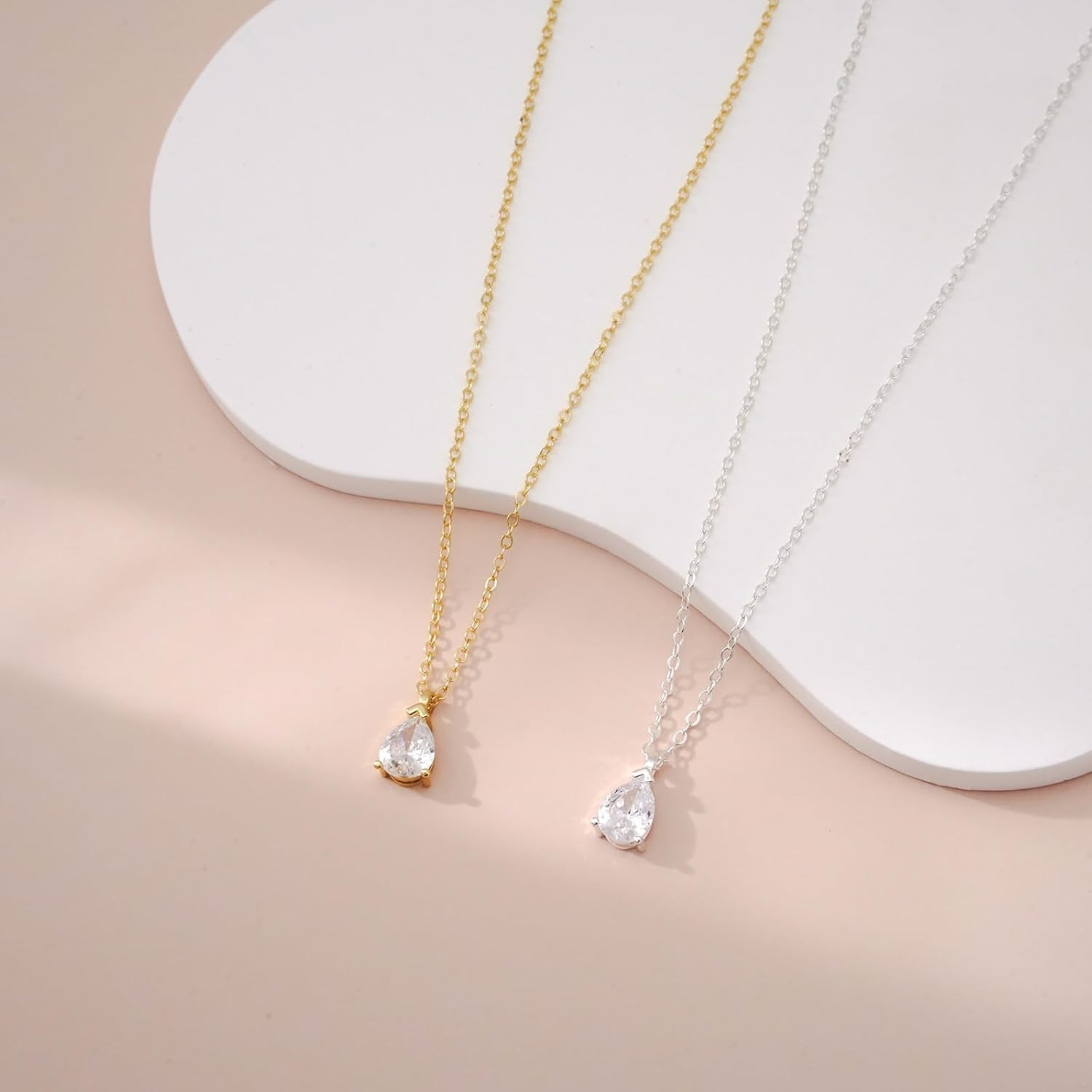 Gold Necklace for Women 14K Gold Plated Dainty Pendant Chain Puffy Heart Italian