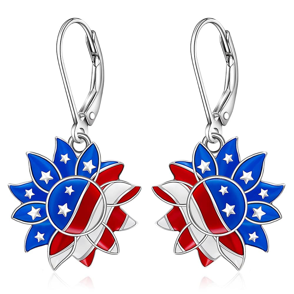 4th of July Patriotic Earrings for Women Fourth of July American Flag Earring…