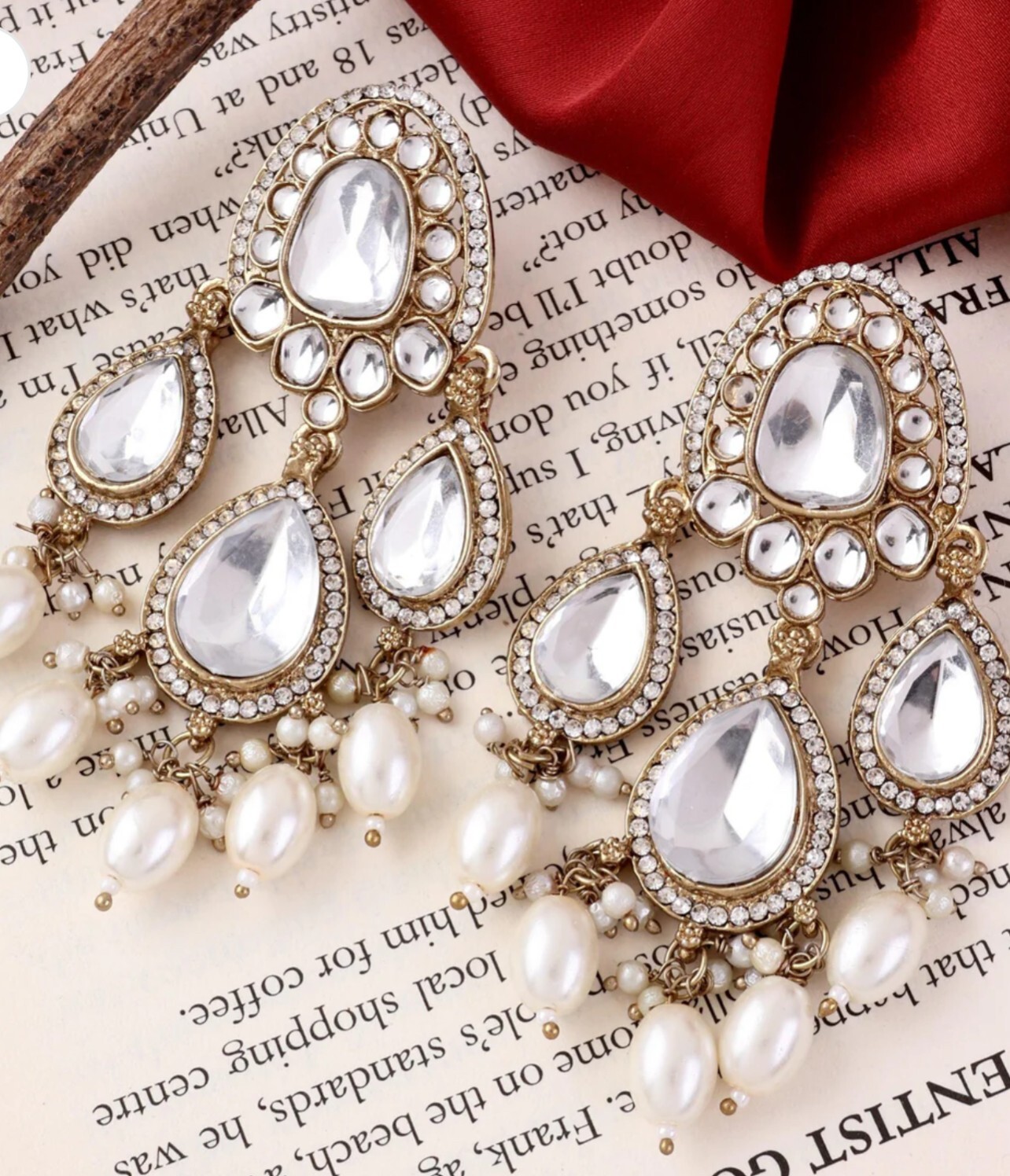 Pearl Designer Chandbali/ Earrings for Girls/ Wedding Jewelry