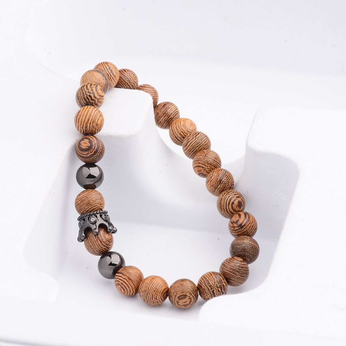 Wood Alloy Crown Beaded Bracelets for Women Healing Reiki Balance Yoga Bracelets