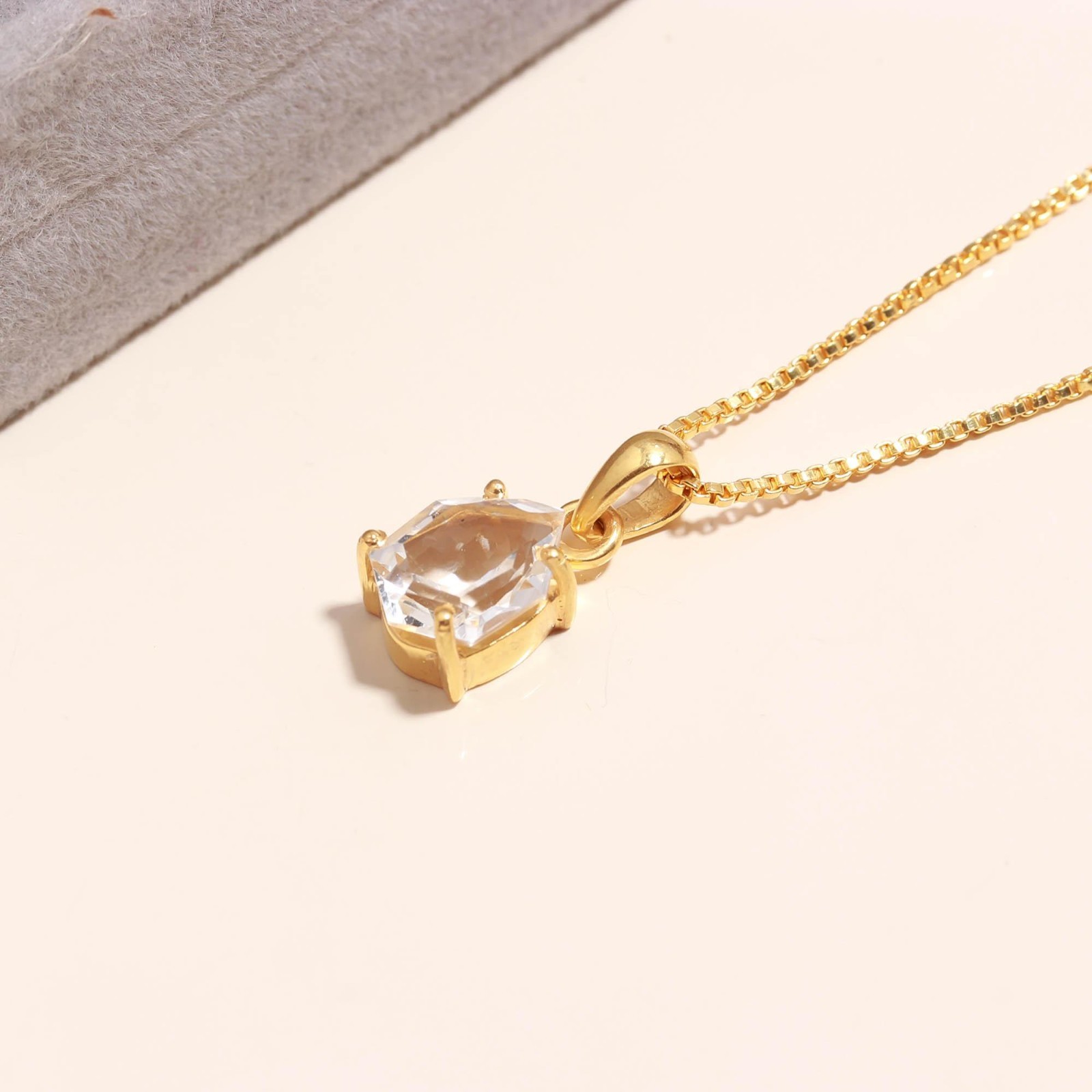 Natural Crystal Fancy Necklace Gold Plated 925 Sterling Silver Jewelry For Her