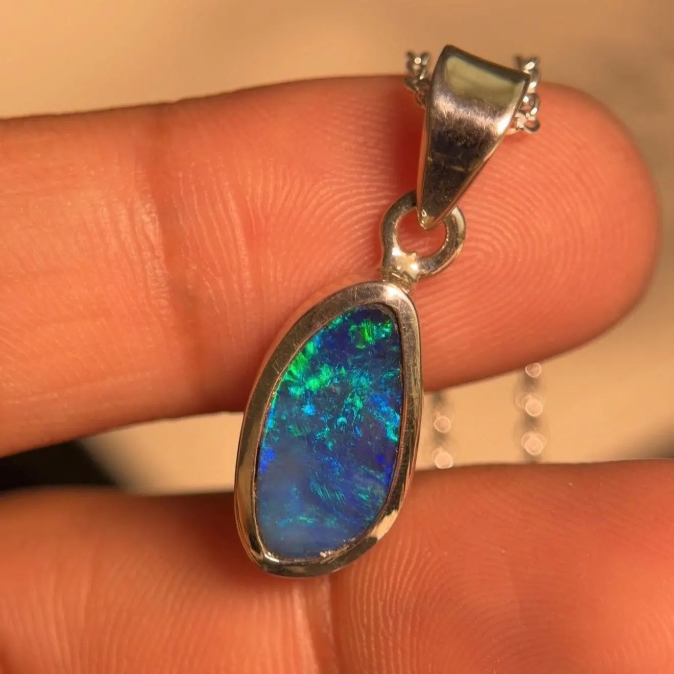 Natural Australian Fire Opal Bezel Pendant in 925 Sterling Silver, Wedding Gift
