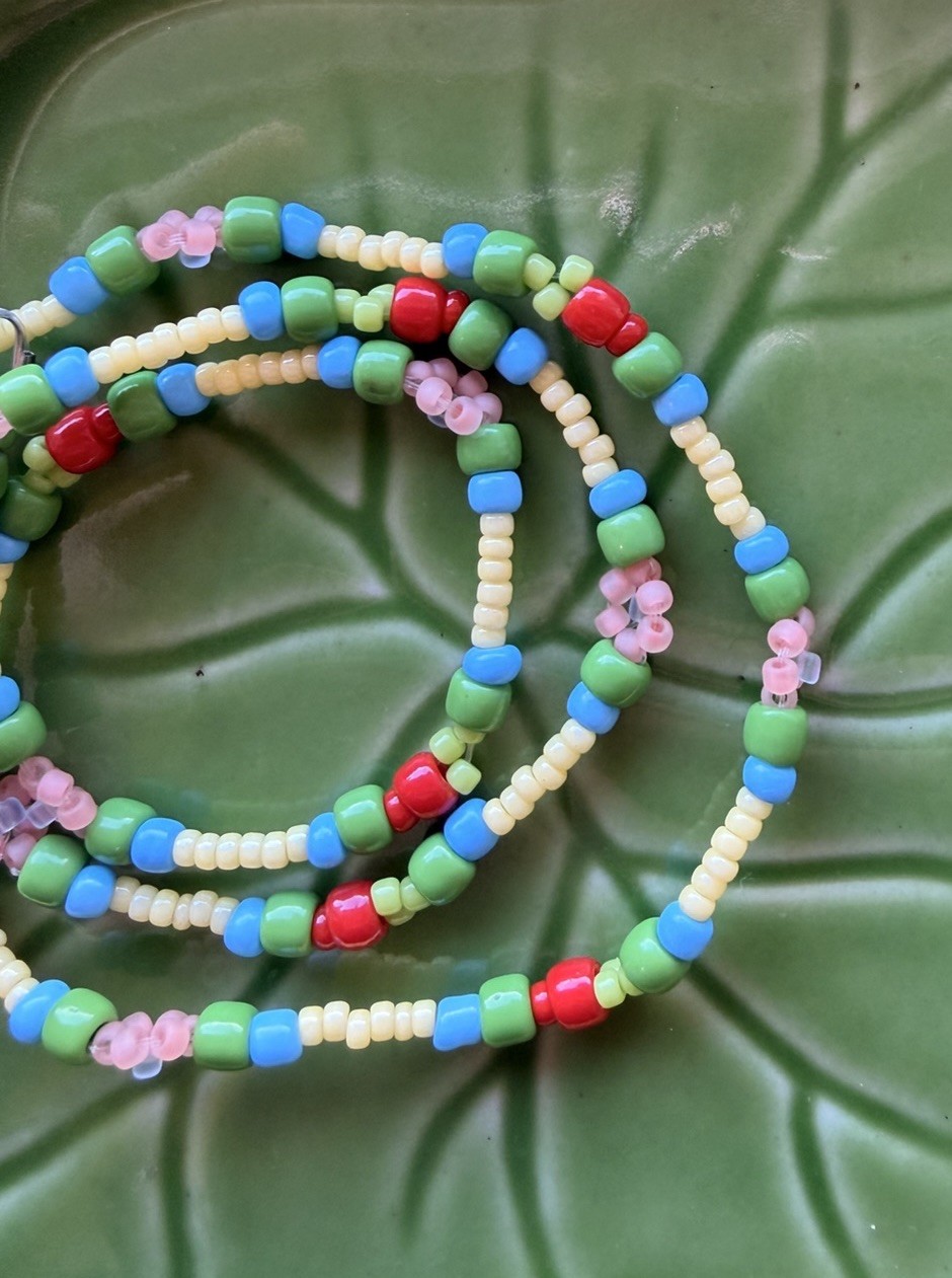 🍓🍌Strawberry Banana Glass SeedBead Stainless Steel Clasp Handmade Necklace🍌🍓