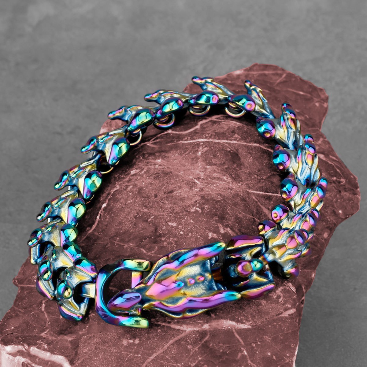 Viking Punk Dragon Bone Titanium Steel Bracelet – Retro Trendy Hip Hop
