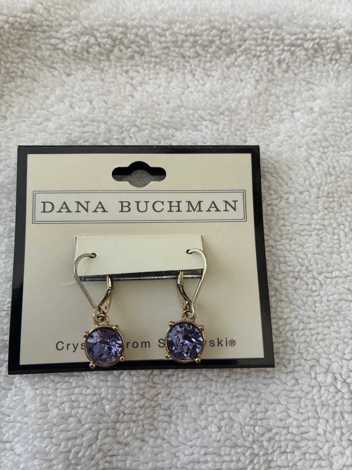 Dana Buchman Amethyst Crystal from Swarovski Dangle Earring New Retail