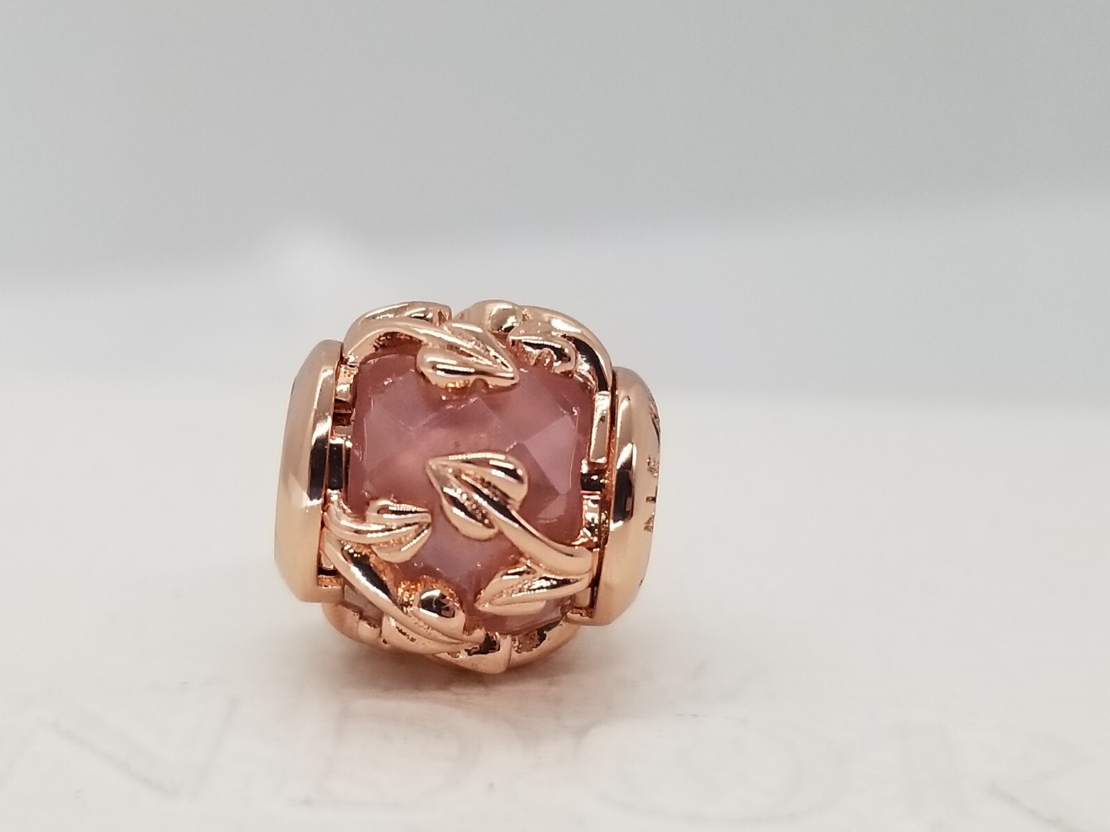 Authentic Pandora moments Rose gold Pink Decorative Leaves Charm