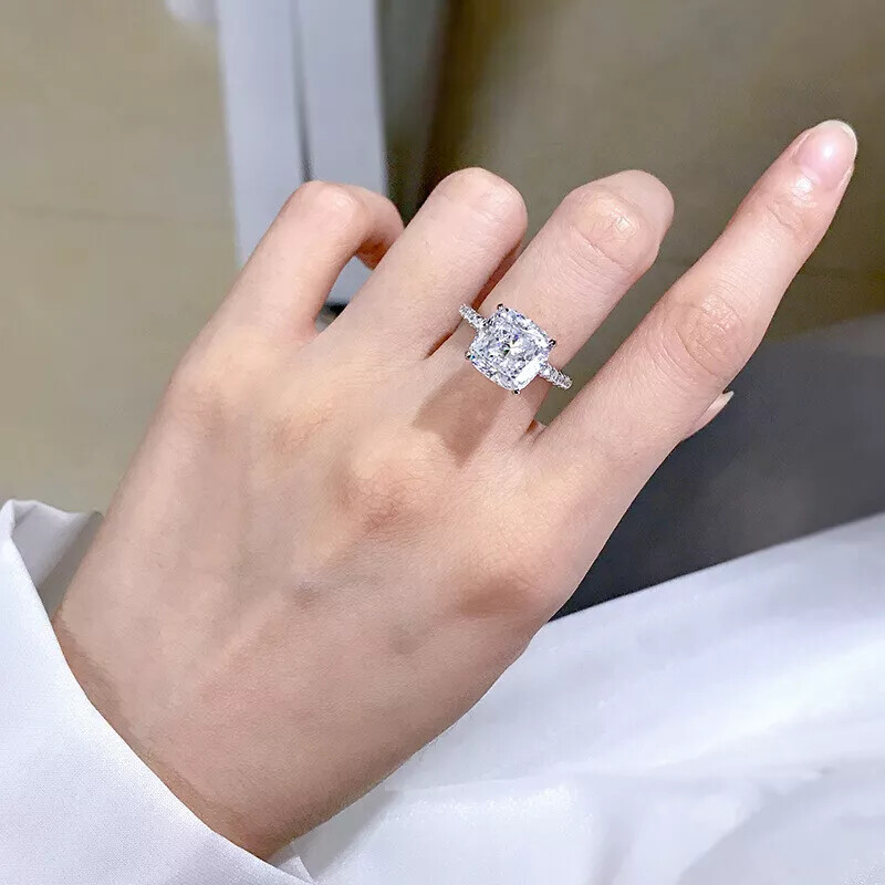 Sunshine 925 Silver Plated Ring Women Cubic Zircon Wedding Jewelry Gift Sz 6-10