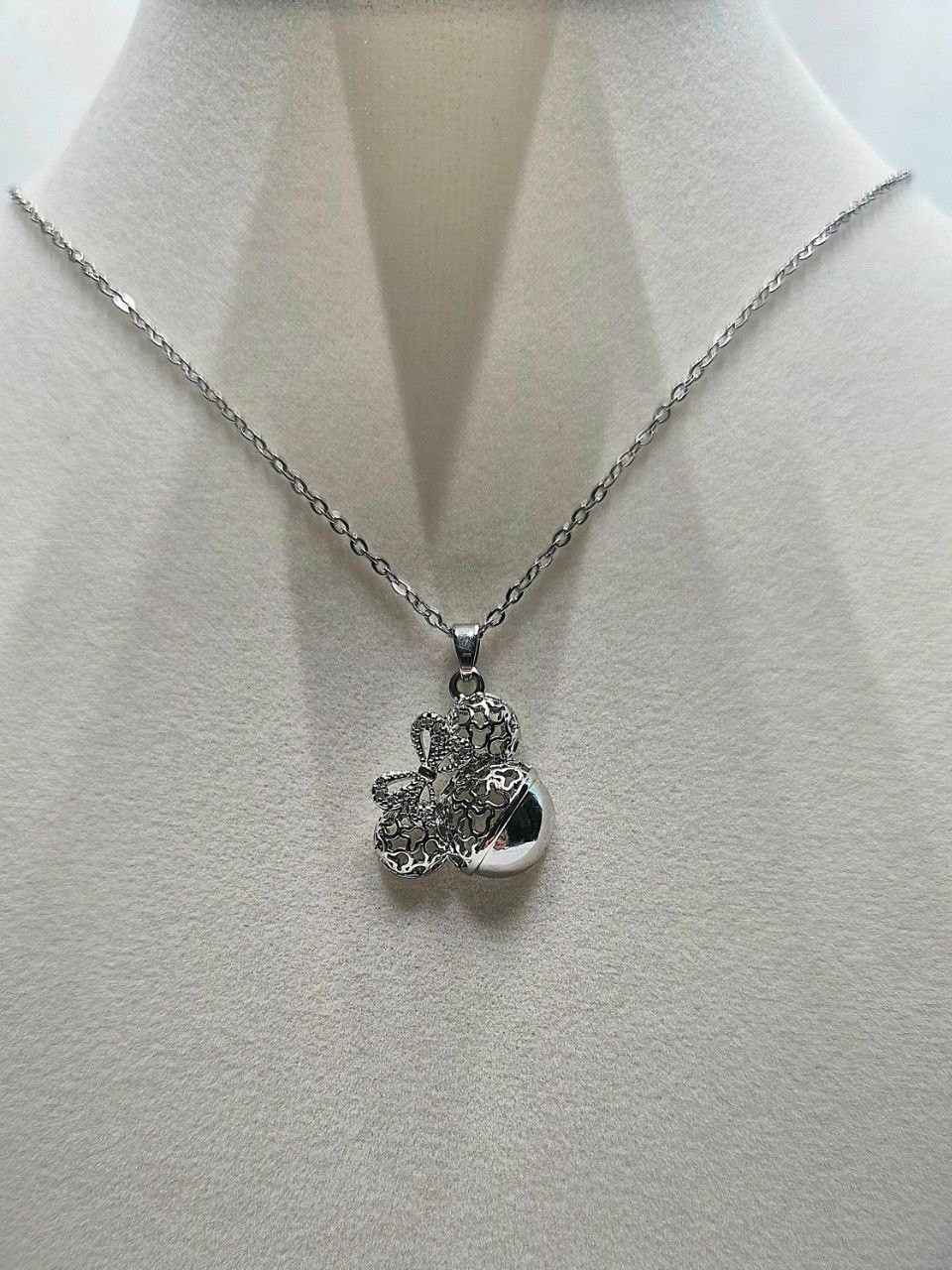 Titanium Steel Necklace Copper Pendant Cubic Zirconia Inlaid Real Gold Plating