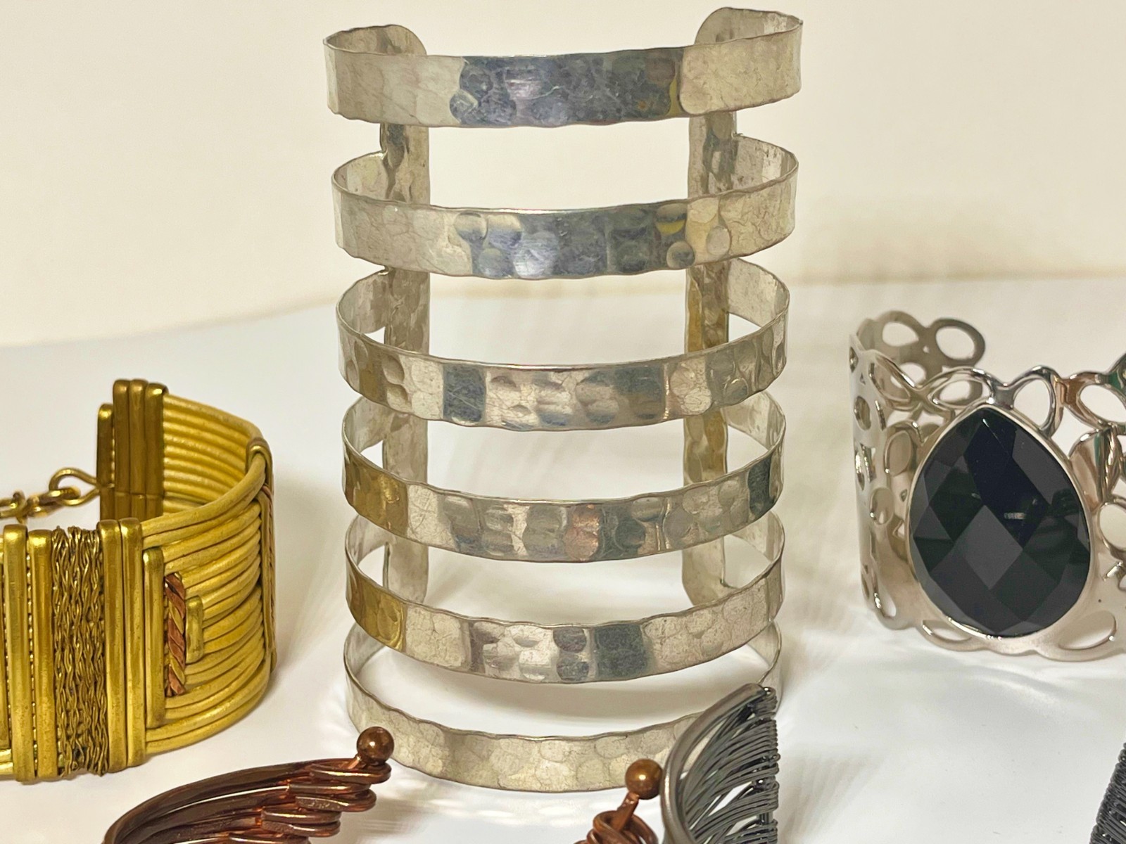 Women’s Mixed Most Metal Cuff Style Bracelets Lot of 11 Various Colors & Widths