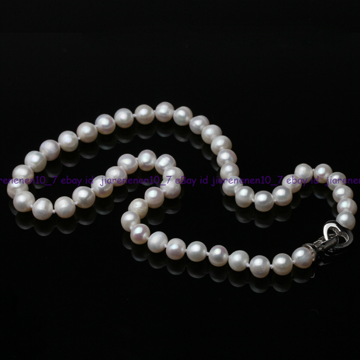Natural 7-8/8-9/9-10mm White South Sea Cultured Pearl Necklace 18in