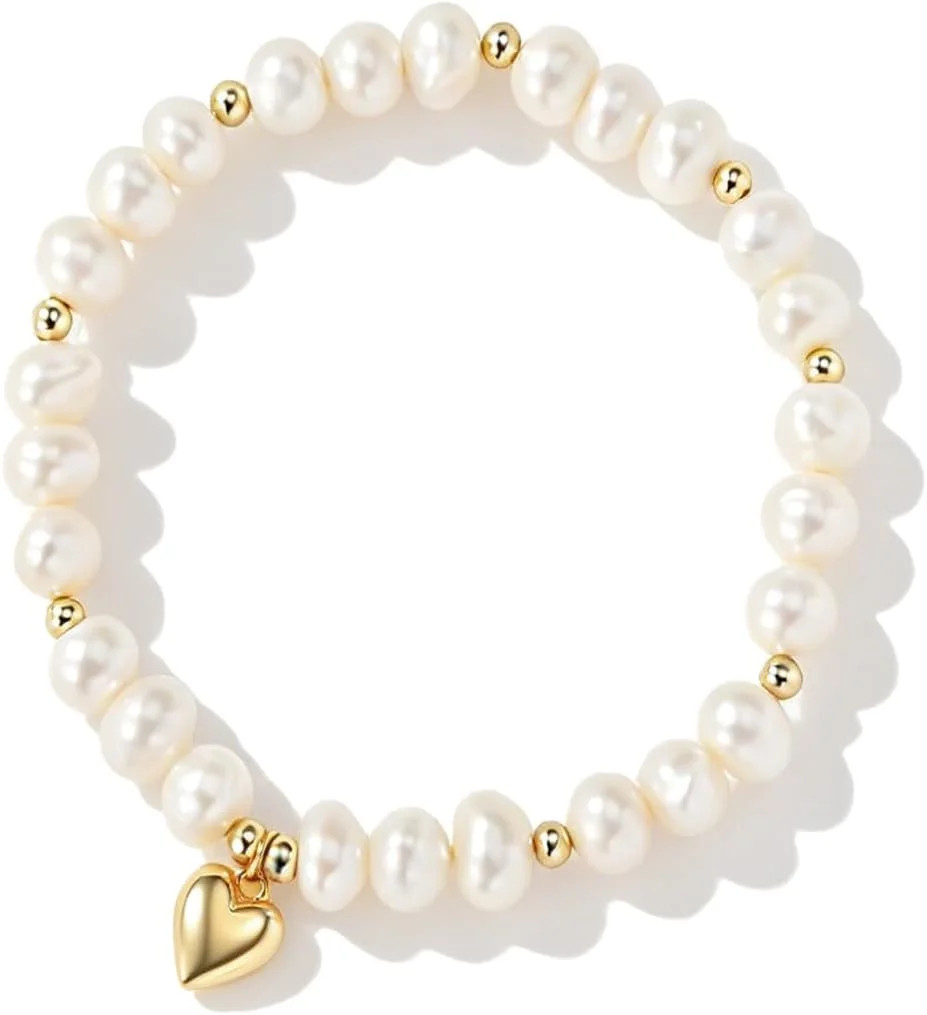 Sylph 6.5 Inches 6-7MM Cultured Freshwater Pearl Stretch Bracelet for Small Wris