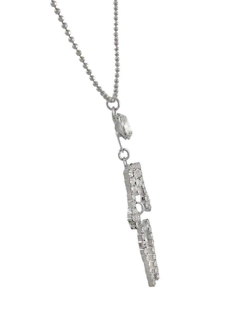 Zeckos Rhinestone Dangling Skeleton Necklace