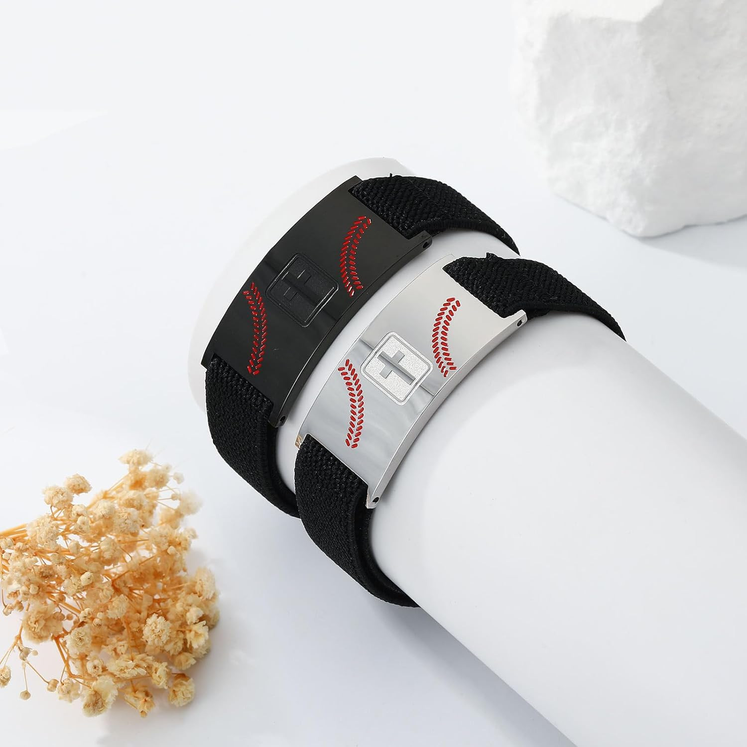Graduation Gifts for Him Bracelets for Men Boys Baseball Cross Bracelet Elastic