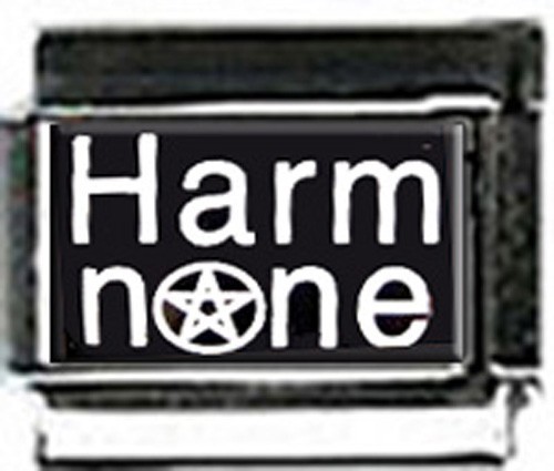 HARM NONE w/ PENTAGRAM Wicca Witch pagan Italian photo 9mm Charms for bracelets