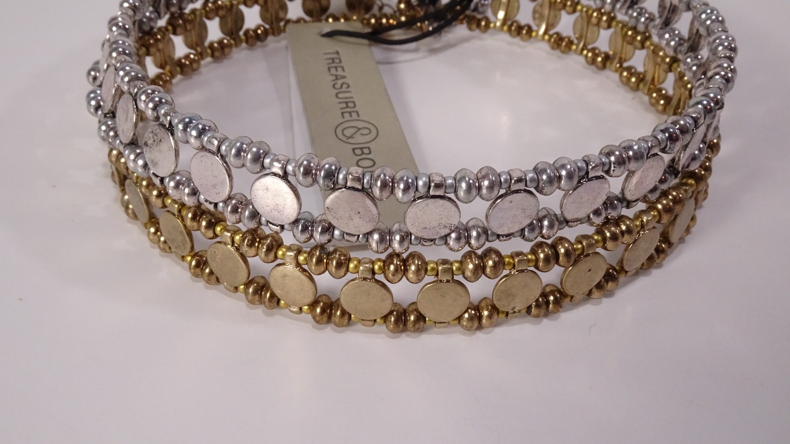 Nordstrom Treasure & Bond Women’s Bead Disc Choker Necklace NWT 99 Rhodium GOLD