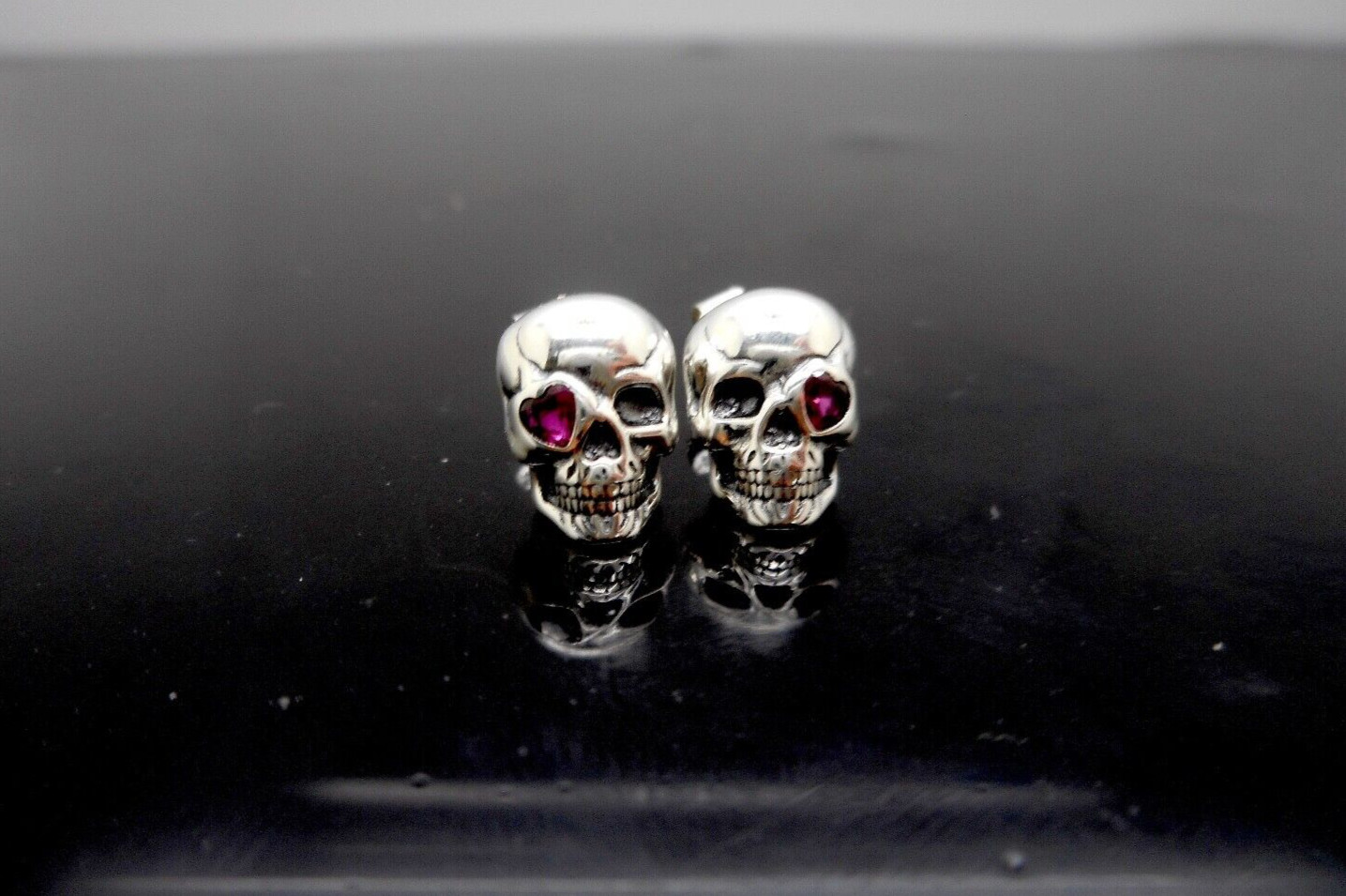 New Solid 925 Sterling Silver Skull 10mm Stud Earrings