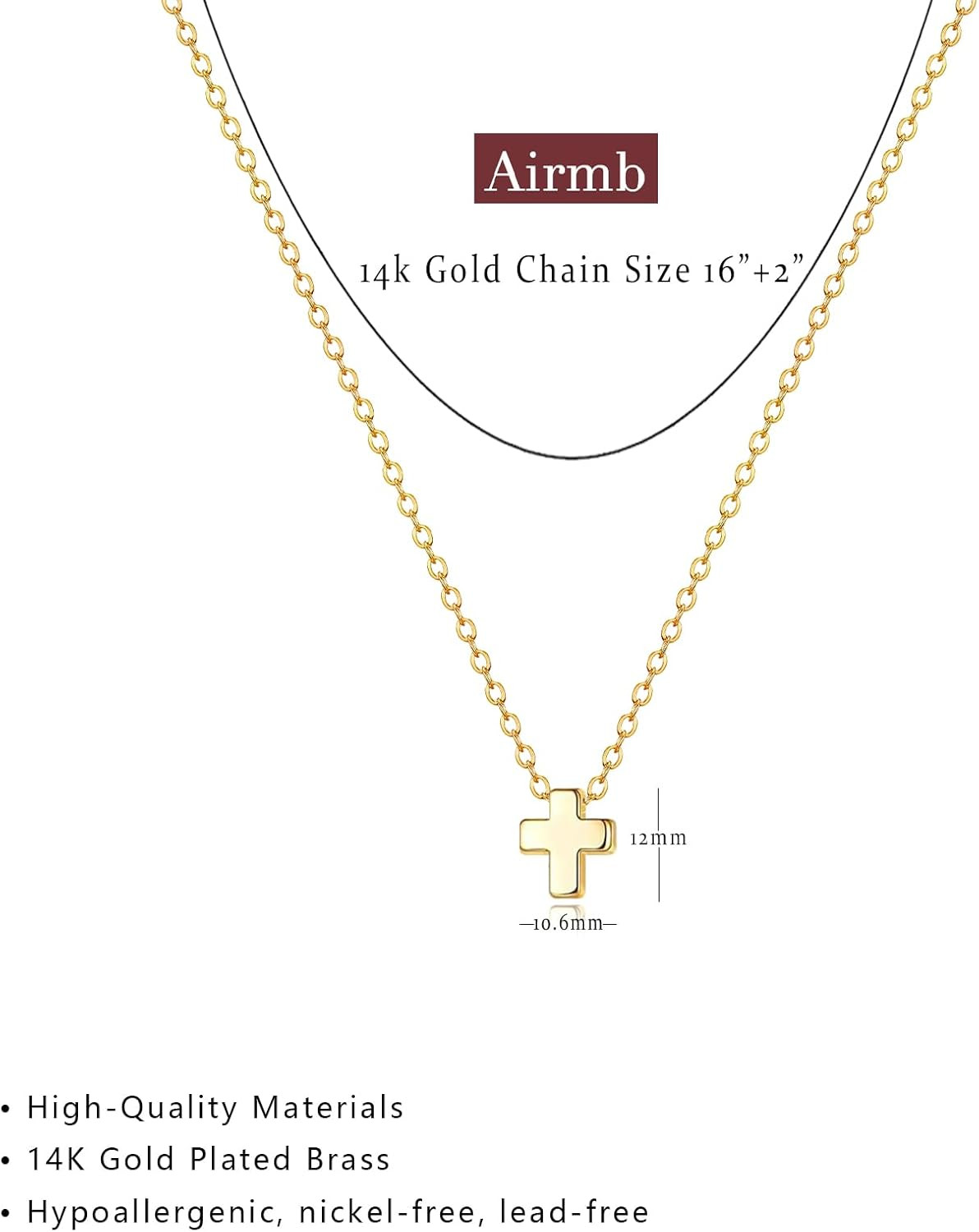 Cross Necklace for Women Gold/Silver Plated Layered Dainty Cross Chain Trendy Ch