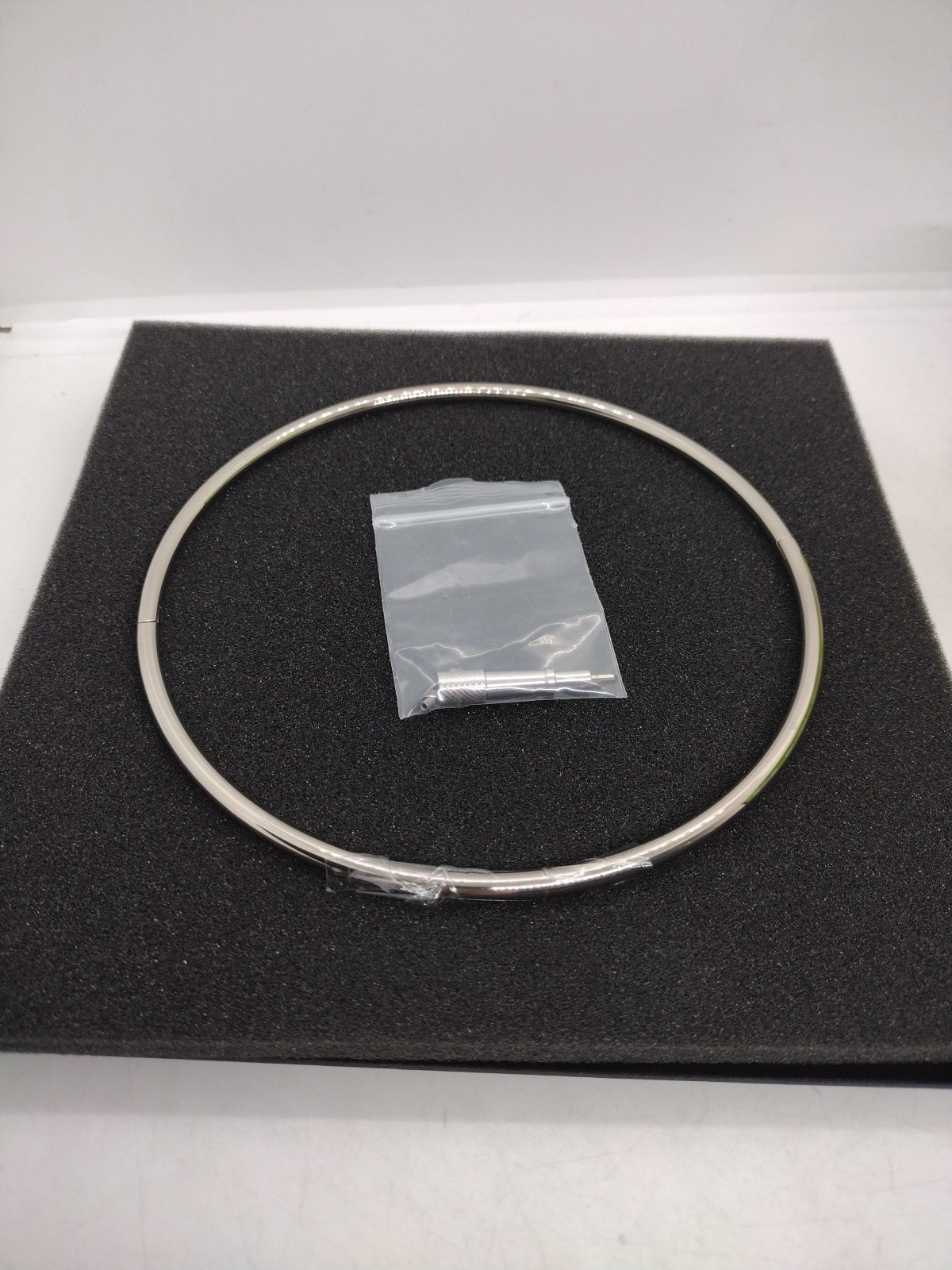 18 Inch 6mm Polished Locking Eternity Collar Titanium With Key