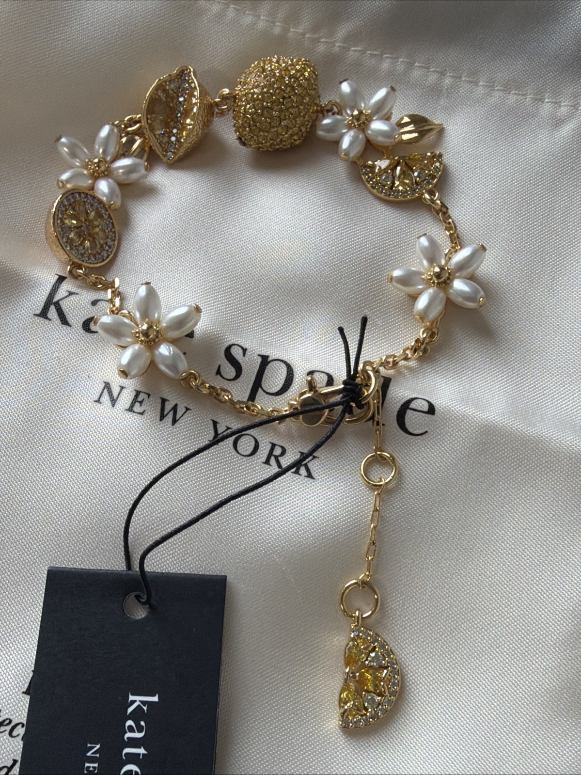 NWT Kate Spade Fresh Squeeze Scatter Line Bracelet Gold Tone