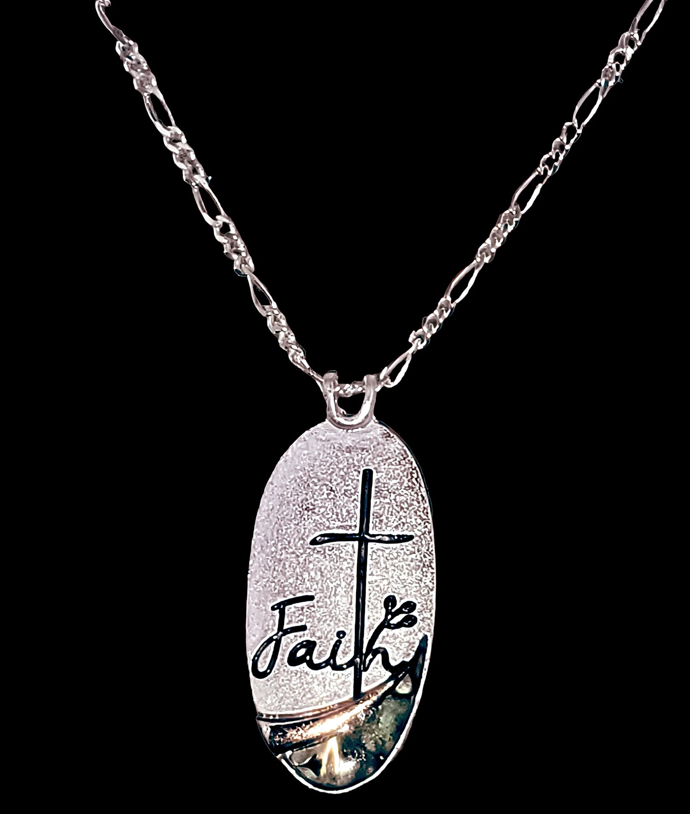 Abalone Cross Pendant Necklace & Earring Set Faith Jewelry 20in