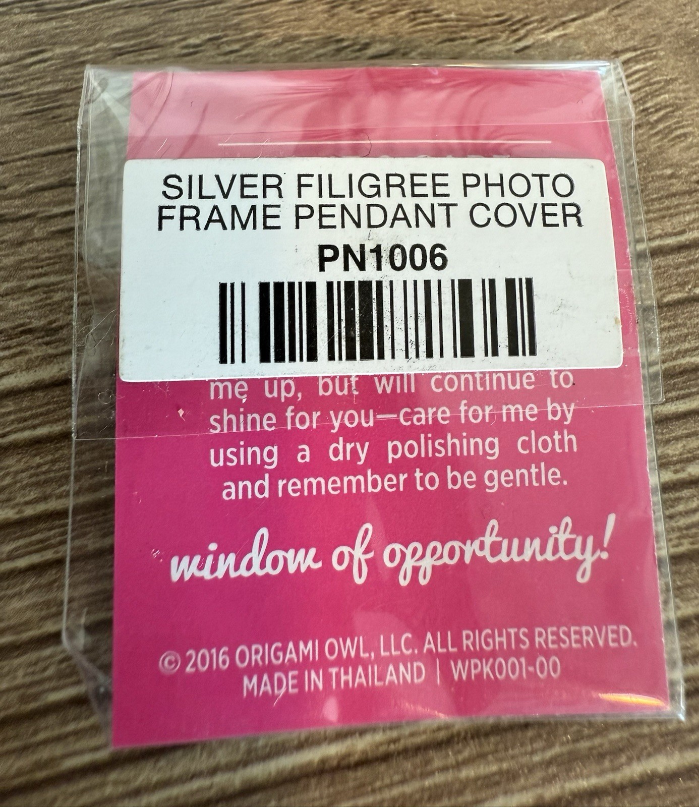 New Authentic Origami Owl Silver Filigree Photo Pendant Cover Necklace Jewelry