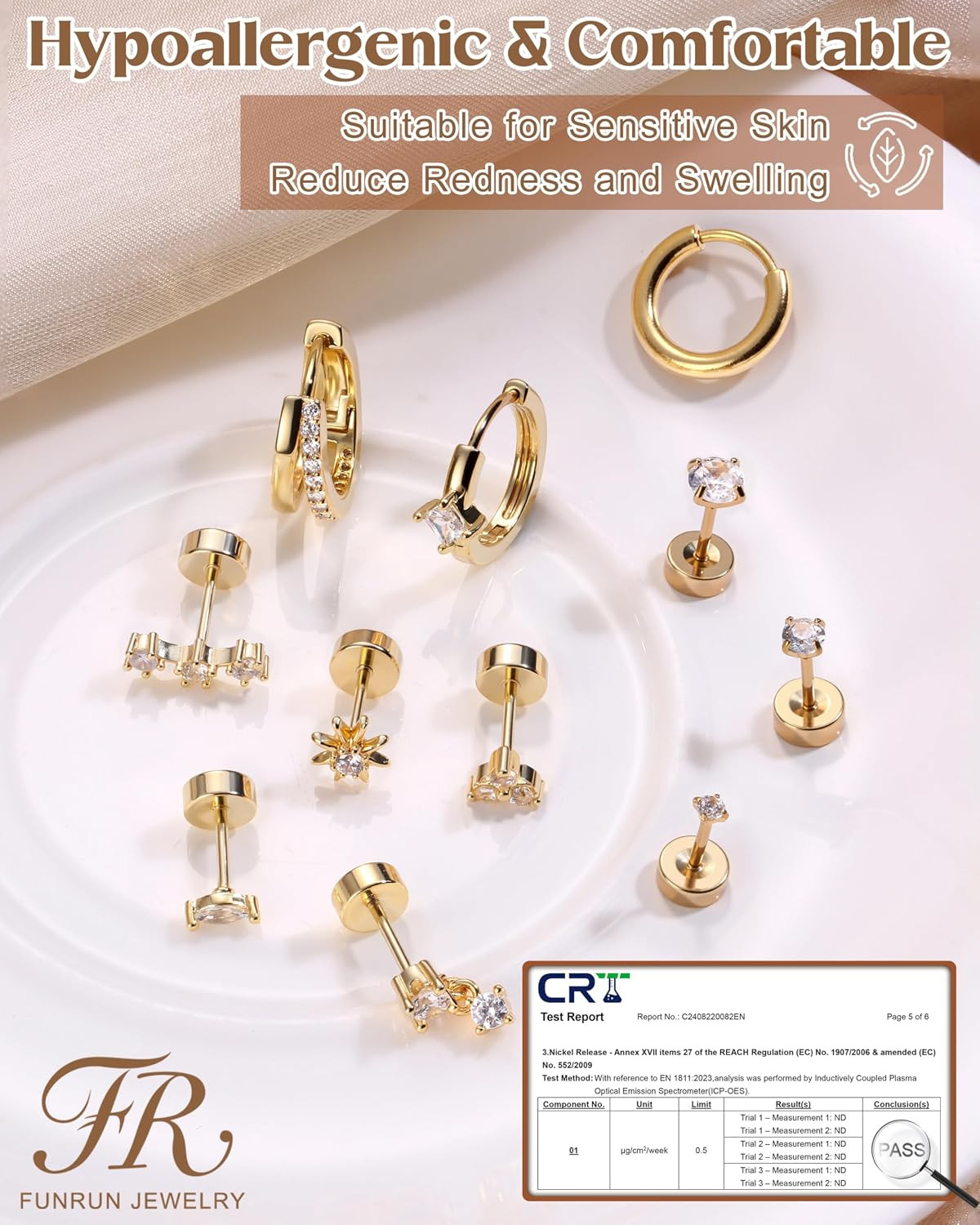 20G Helix Piercing Jewelry Flat Back Cartilage Earrings for Women – Hypoallergen