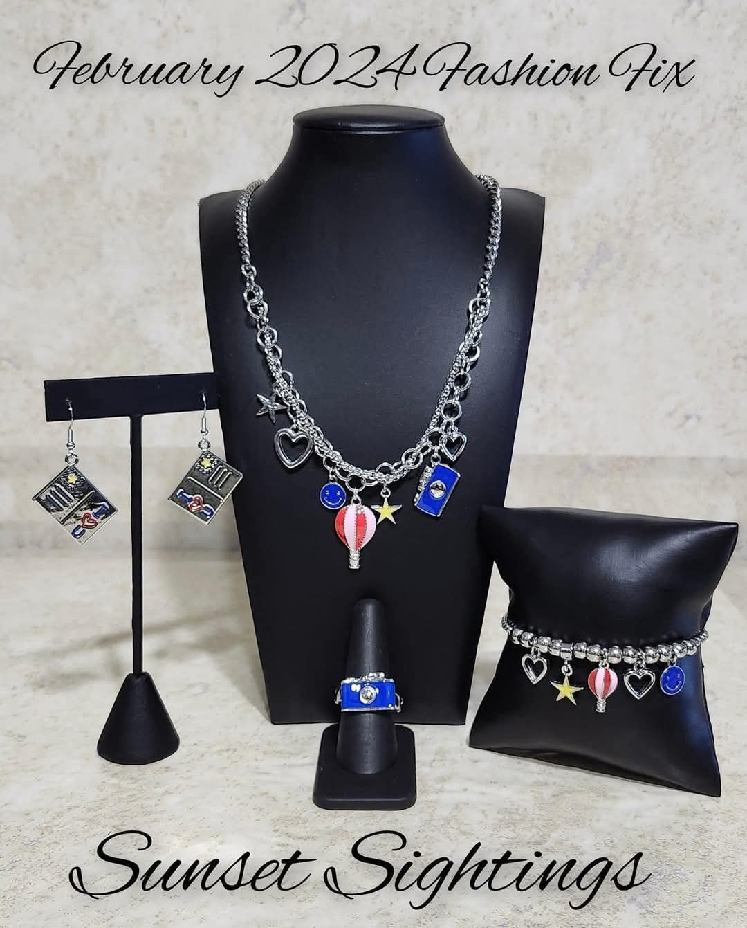 FREE SHIP NIP Paparazzi February 2024 Fashion Fix 4-pc set NEBR -Camera/balloon
